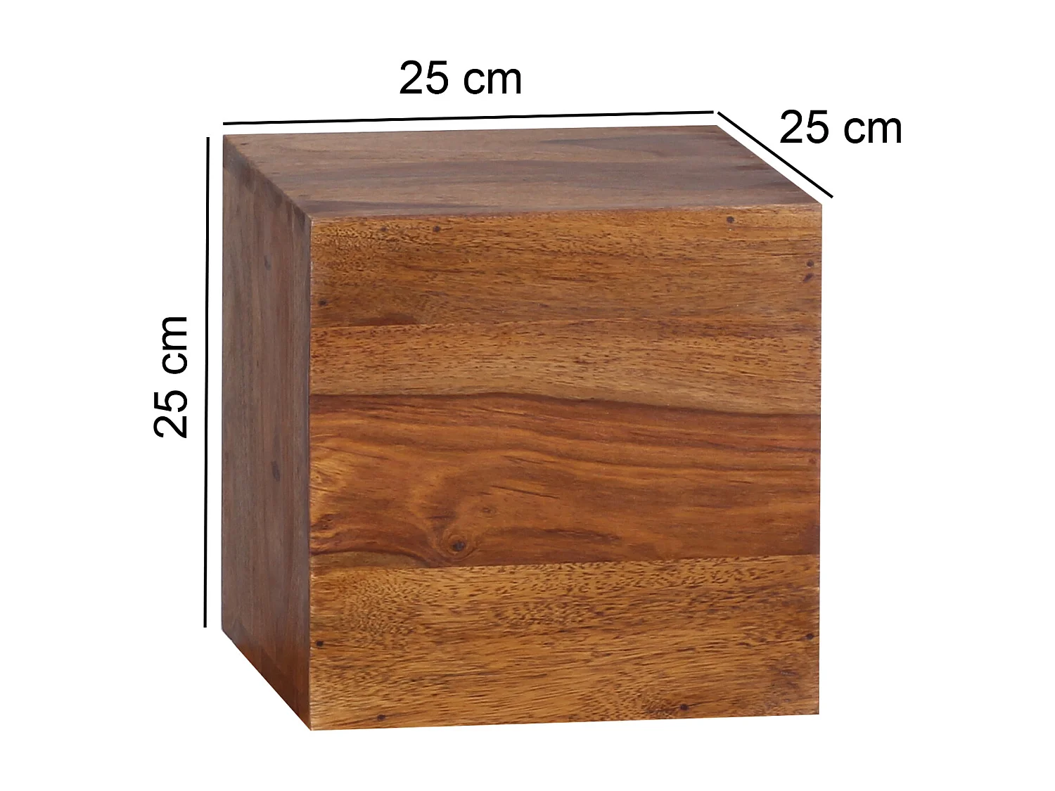 juego de 4 estantes de pared MUMBAI madera maciza sheesham estante de madera estilo rústico