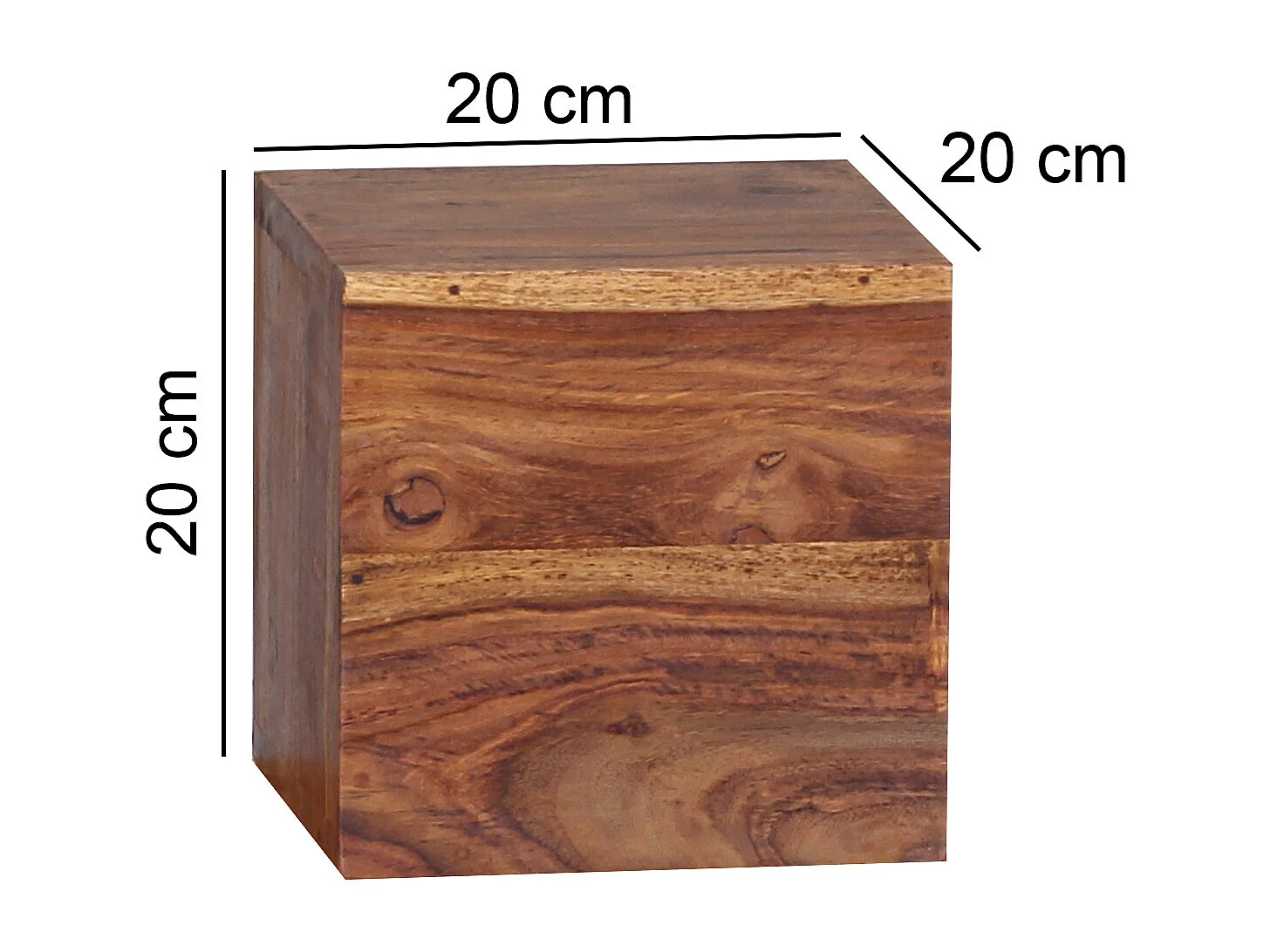 juego de 4 estantes de pared MUMBAI madera maciza sheesham estante de madera estilo rústico