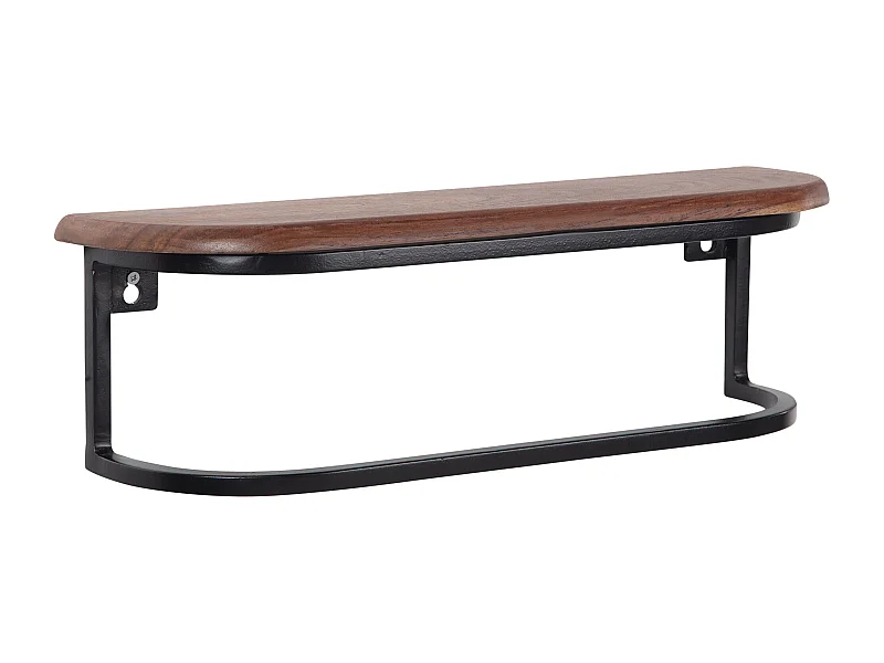 Estante de Pared 50x15x13 cm Estante Colgante de Madera Maciza Sheesham/Metal Industrial | Estante