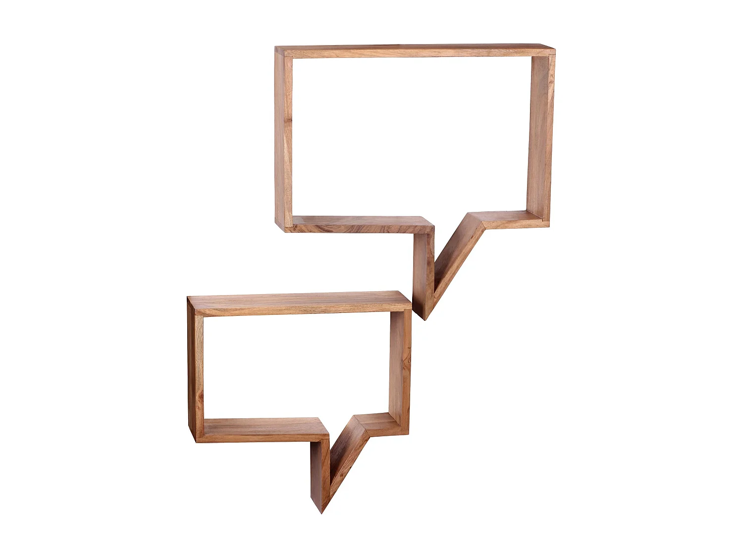 Juego de 2 estantes de pared  MUMBAI estante de madera maciza de acacia estilo de casa de campo