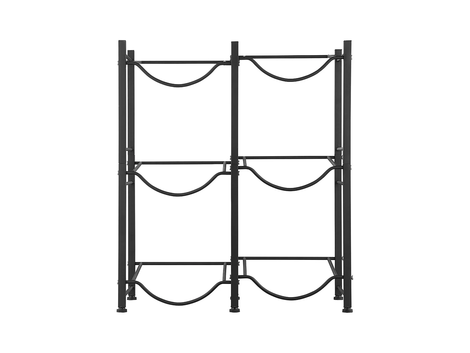 Porte-bouteilles d'Eau à 3 Niveaux SucceBuy, Support en Double Rangée pour 6 Bouteilles, Noir