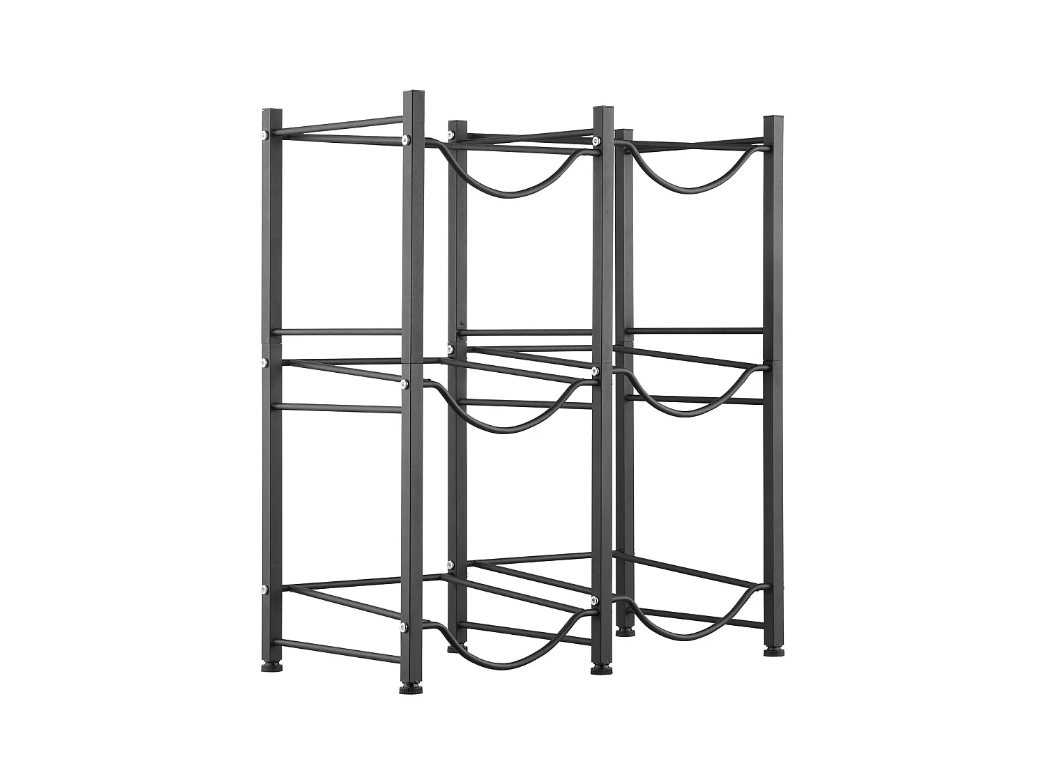 Porte-bouteilles d'Eau à 3 Niveaux SucceBuy, Support en Double Rangée pour 6 Bouteilles, Noir