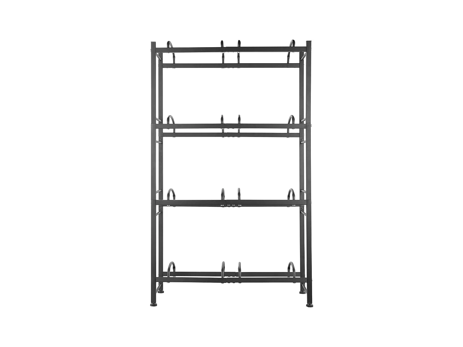 4-poziomowy Stojak na Butelki SucceBuy, Dwurzędowy Stojak na 8 Butelek, Czarny
