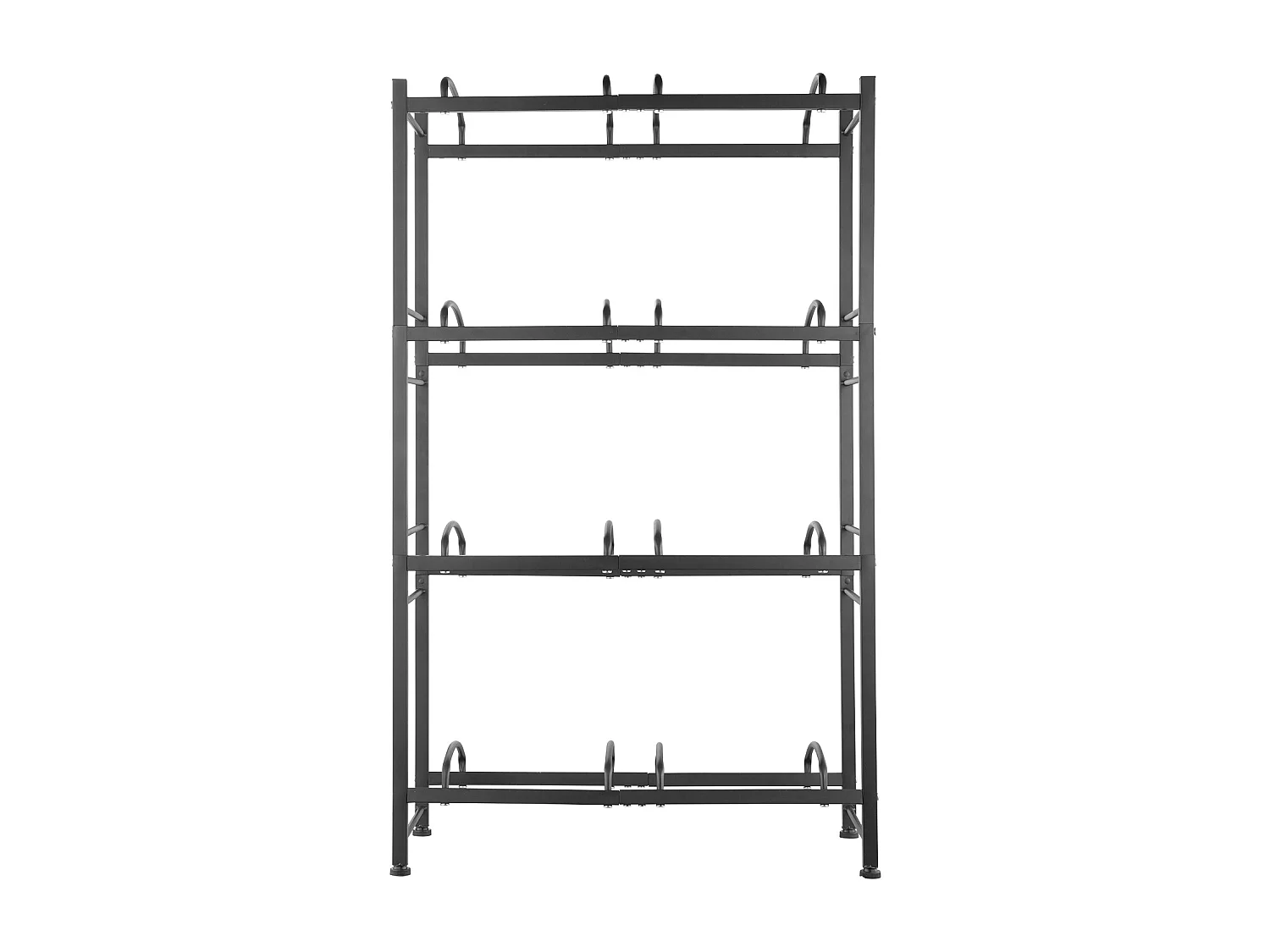 Botellero de 4 Niveles SucceBuy, Botellero en Doble Fila para 8 Botellas, Negro