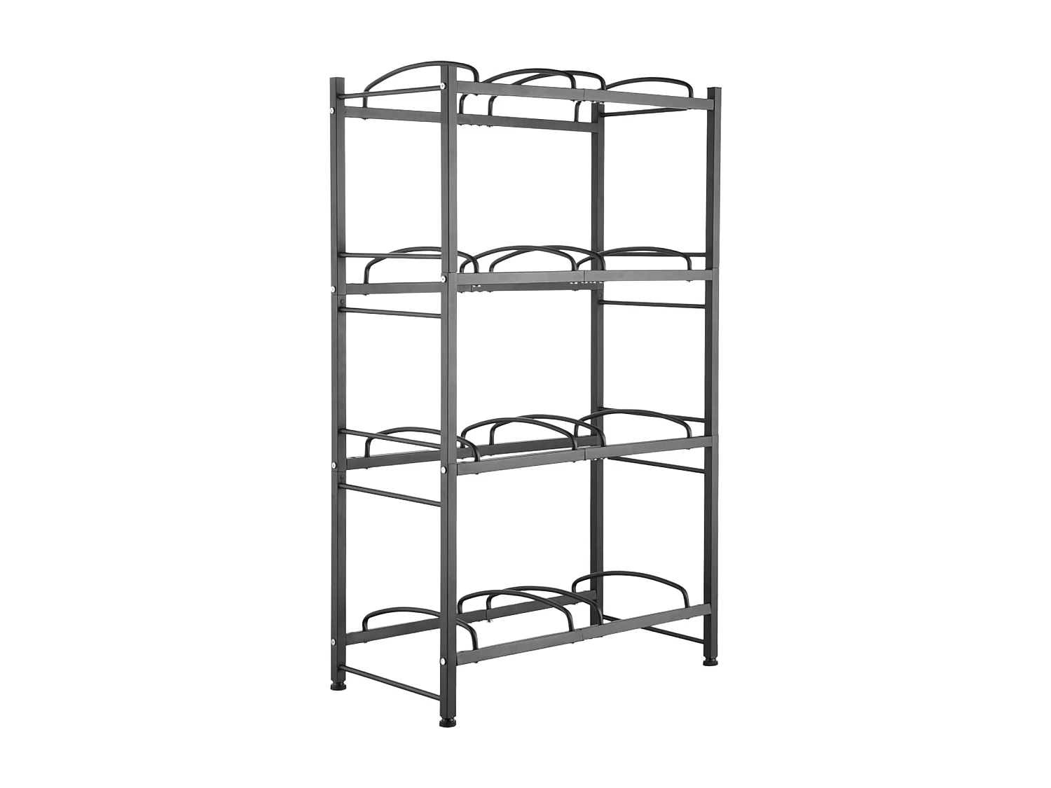 Botellero de 4 Niveles SucceBuy, Botellero en Doble Fila para 8 Botellas, Negro