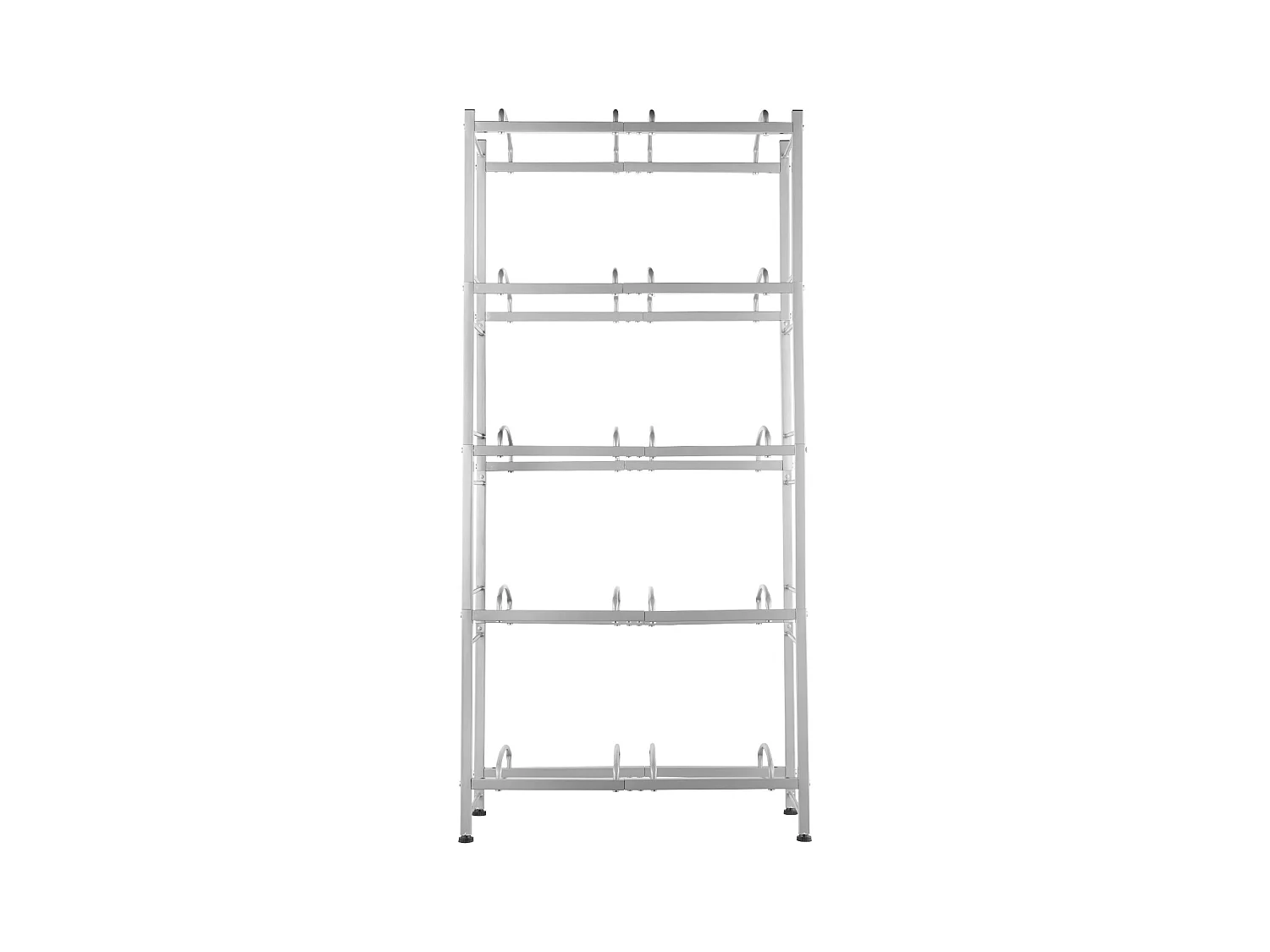 5-stufiger Wasserflaschenhalter SucceBuy, Doppelreihiger Halter für 10 Flaschen, Silbergrau