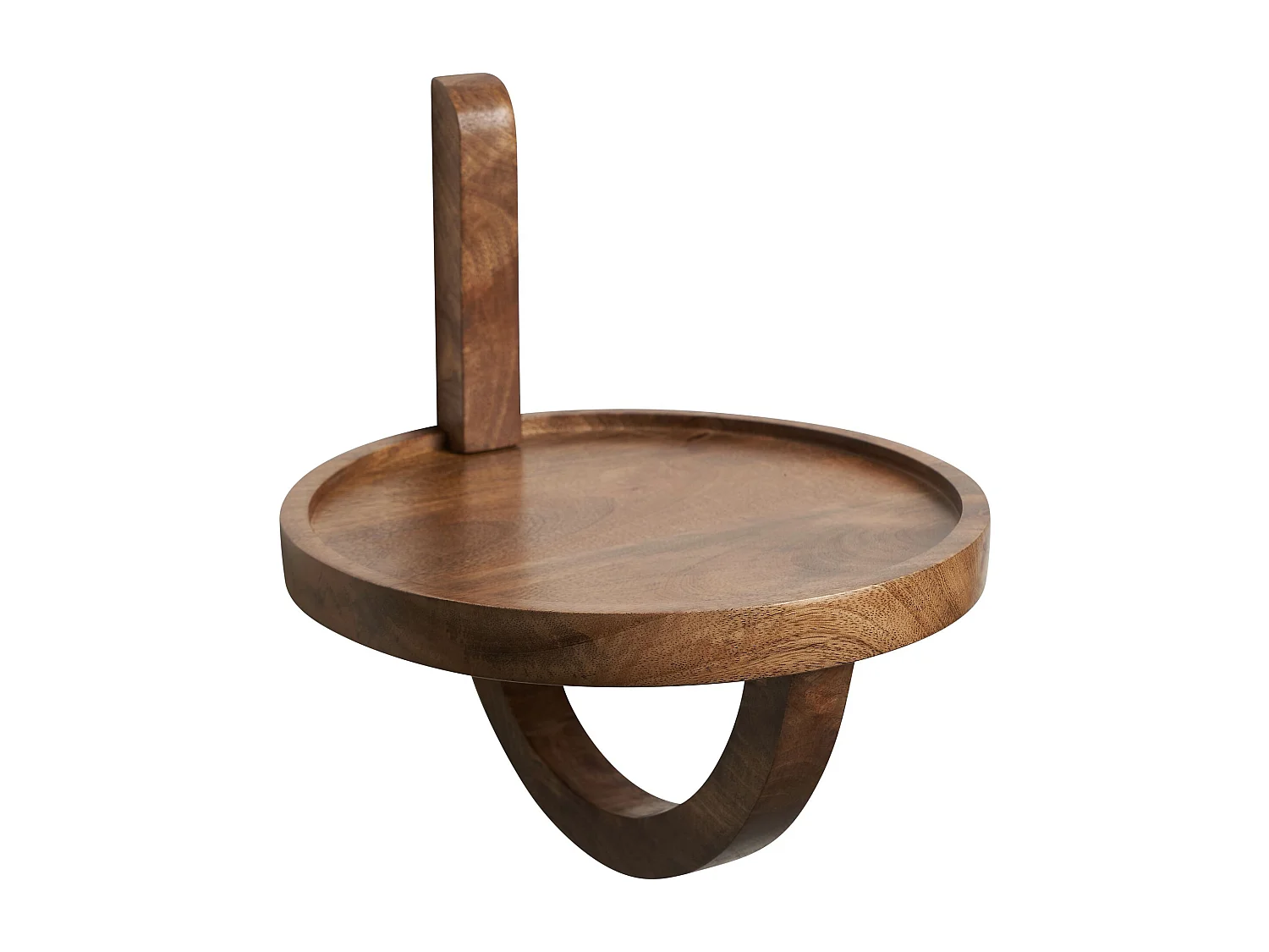 Wandregal 30x33x30 cm Mango Massivholz Hängeregal Rund Modern, Design Nachttisch für die Wand,