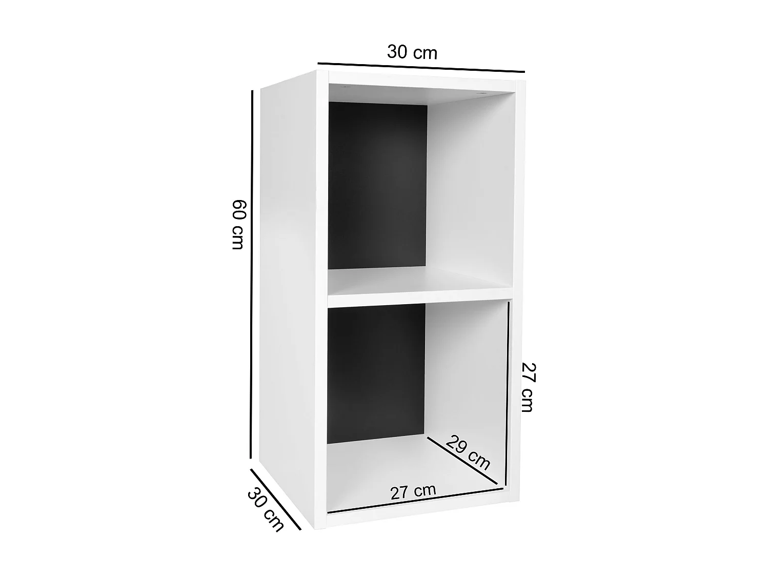 estante de pie madera 30x60x30 cm moderno blanco negro estante pequeño | Estante de pared estante