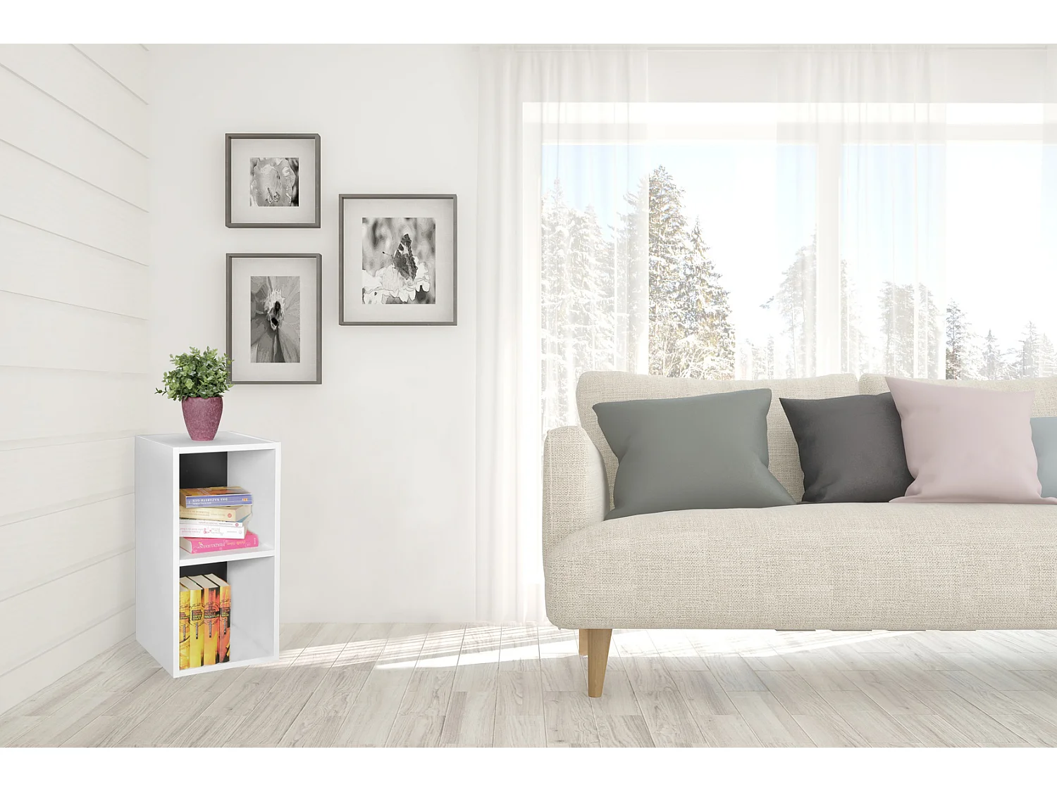 estante de pie madera 30x60x30 cm moderno blanco negro estante pequeño | Estante de pared estante