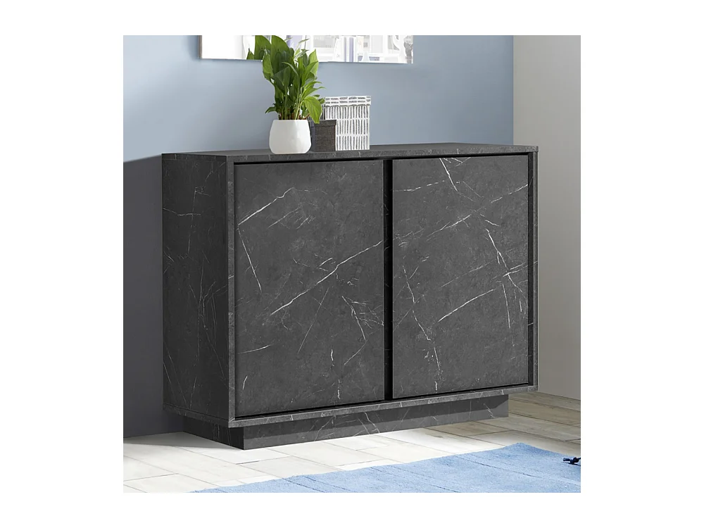 Mobile piccolo con due ante effetto marmorizzato moderno 90x79 MCL7 marmo scuro