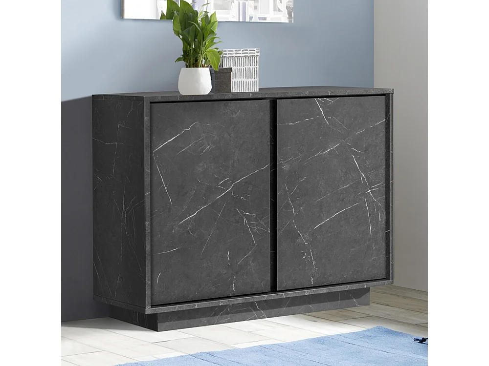Mobile piccolo con due ante effetto marmorizzato moderno 90x79 MCL7 marmo scuro