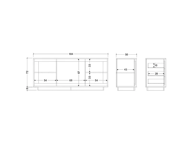 Madia moderna 2 ante 184x80 cm cashmere e rovere chiaro ML55