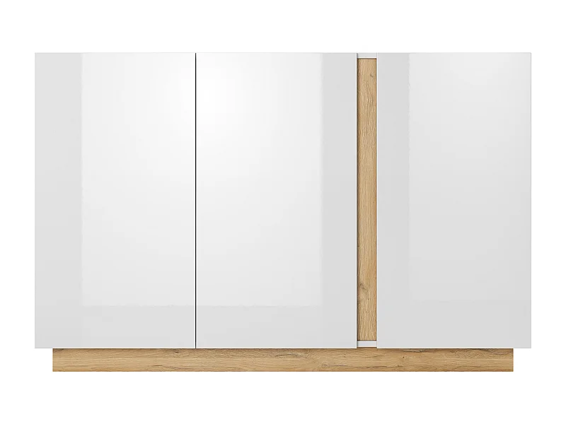 Madia moderna 138x90cm bianca con dettagli rovere  MALK2