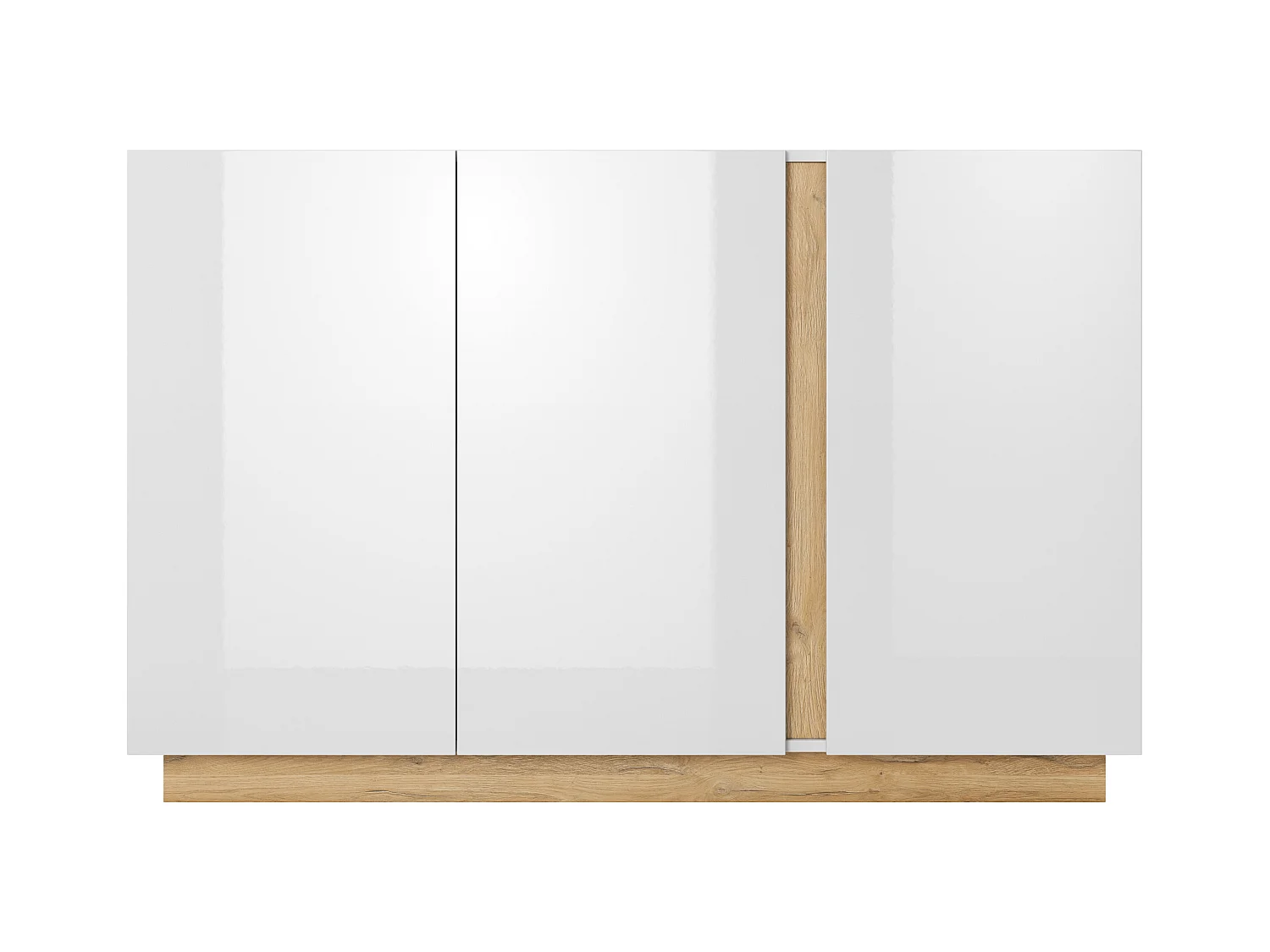 Madia moderna 138x90cm bianca con dettagli rovere  MALK2
