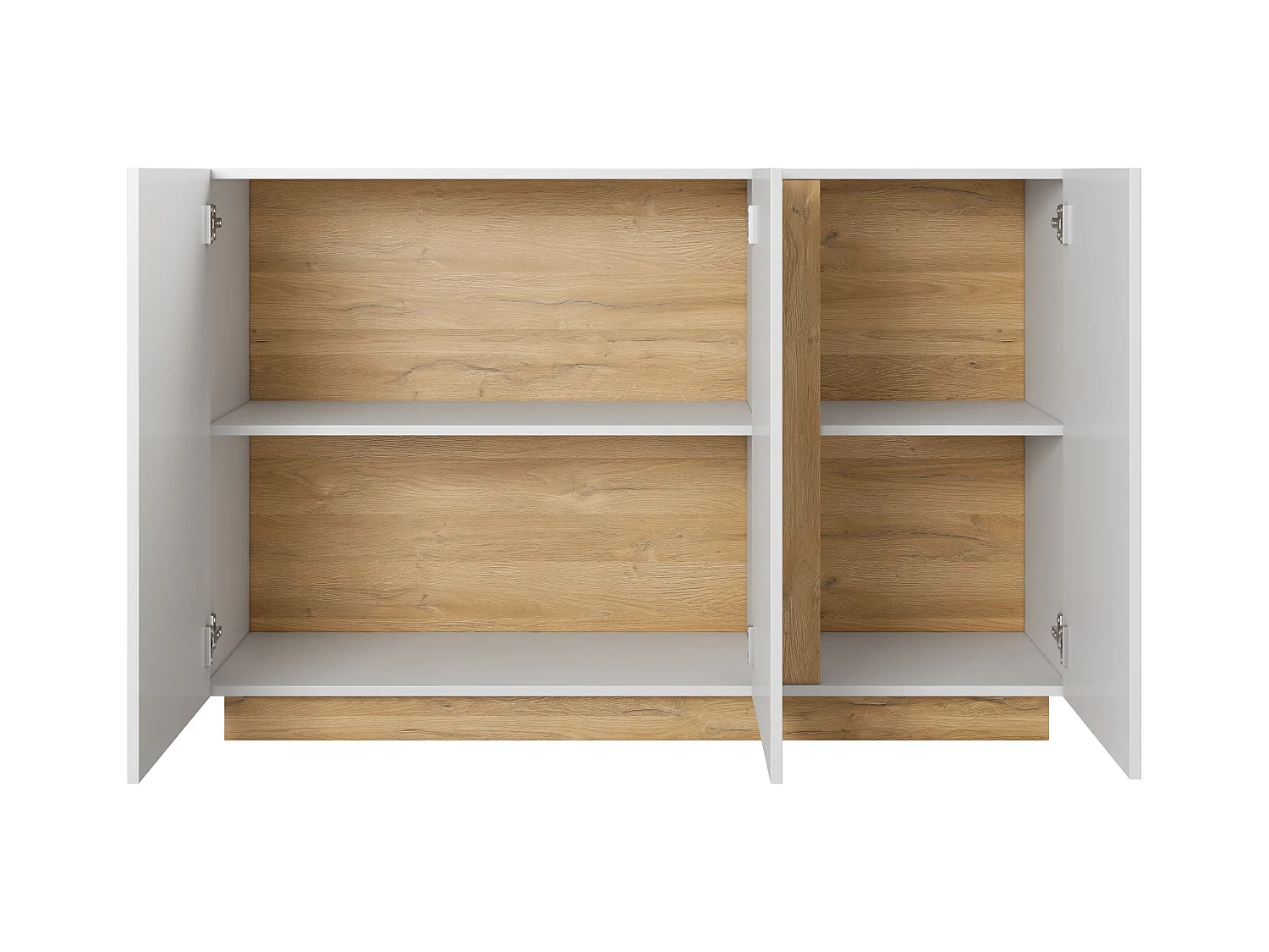 Madia moderna 138x90cm bianca con dettagli rovere  MALK2