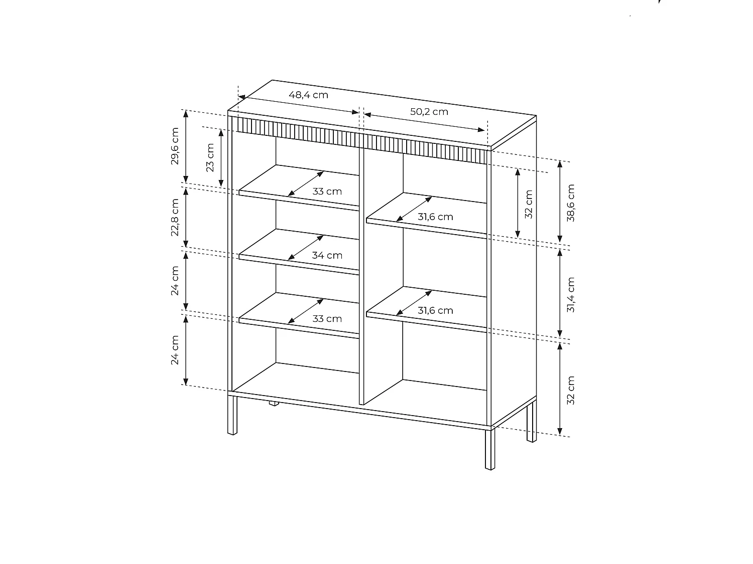 Mobile contenitore 103x123cm nero MCLK7
