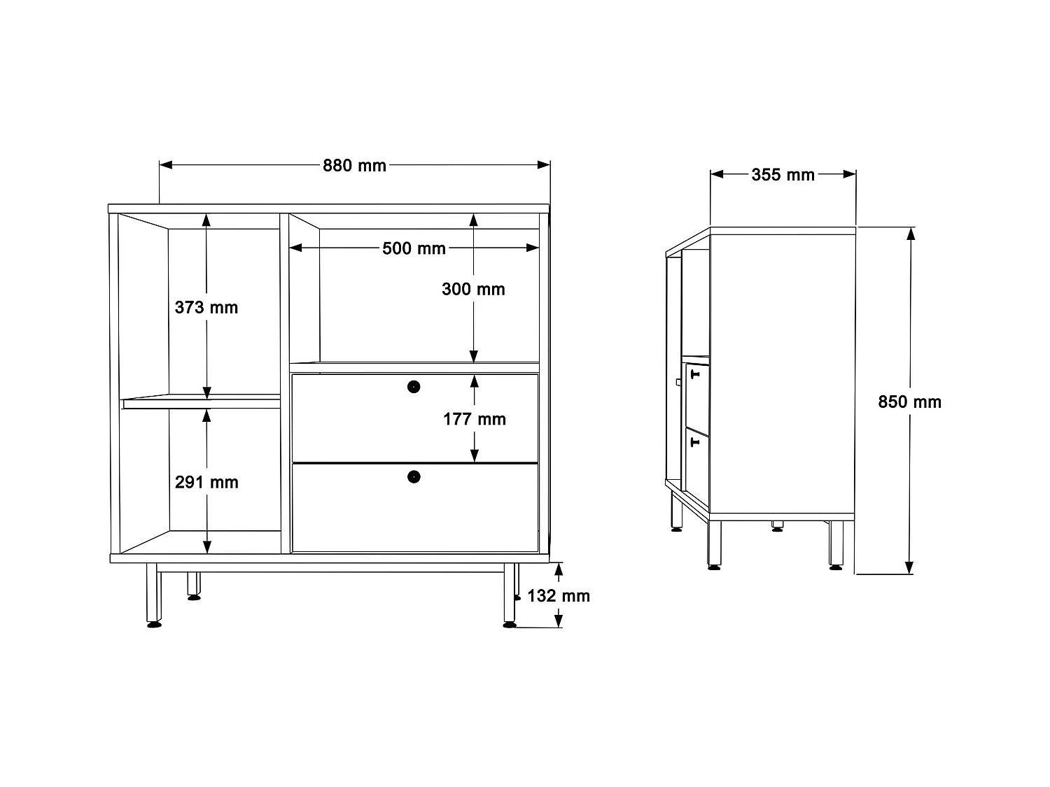 Armario De Cocina Royce 1 Puerta 2 Cajones Blanco