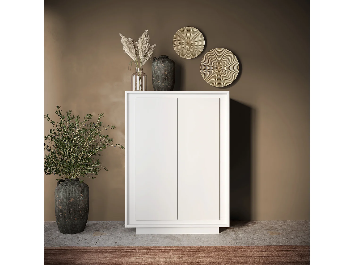 Mobile contenitore a 2 ante 106x171 cm bianco opaco MCL17