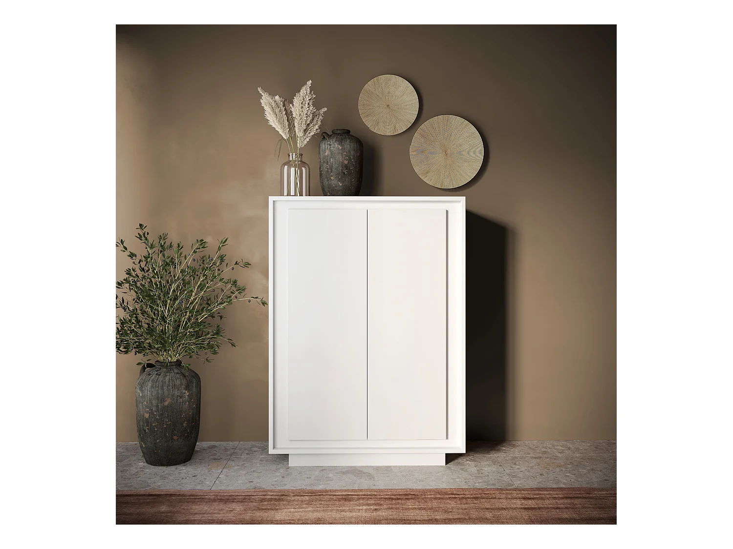 Mobile contenitore a 2 ante 106x171 cm bianco opaco MCL17