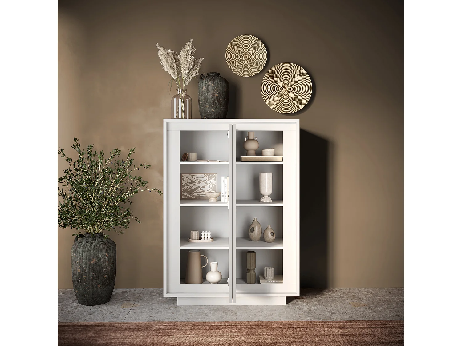 Mobile contenitore a 2 ante 106x171 cm bianco opaco MCL17