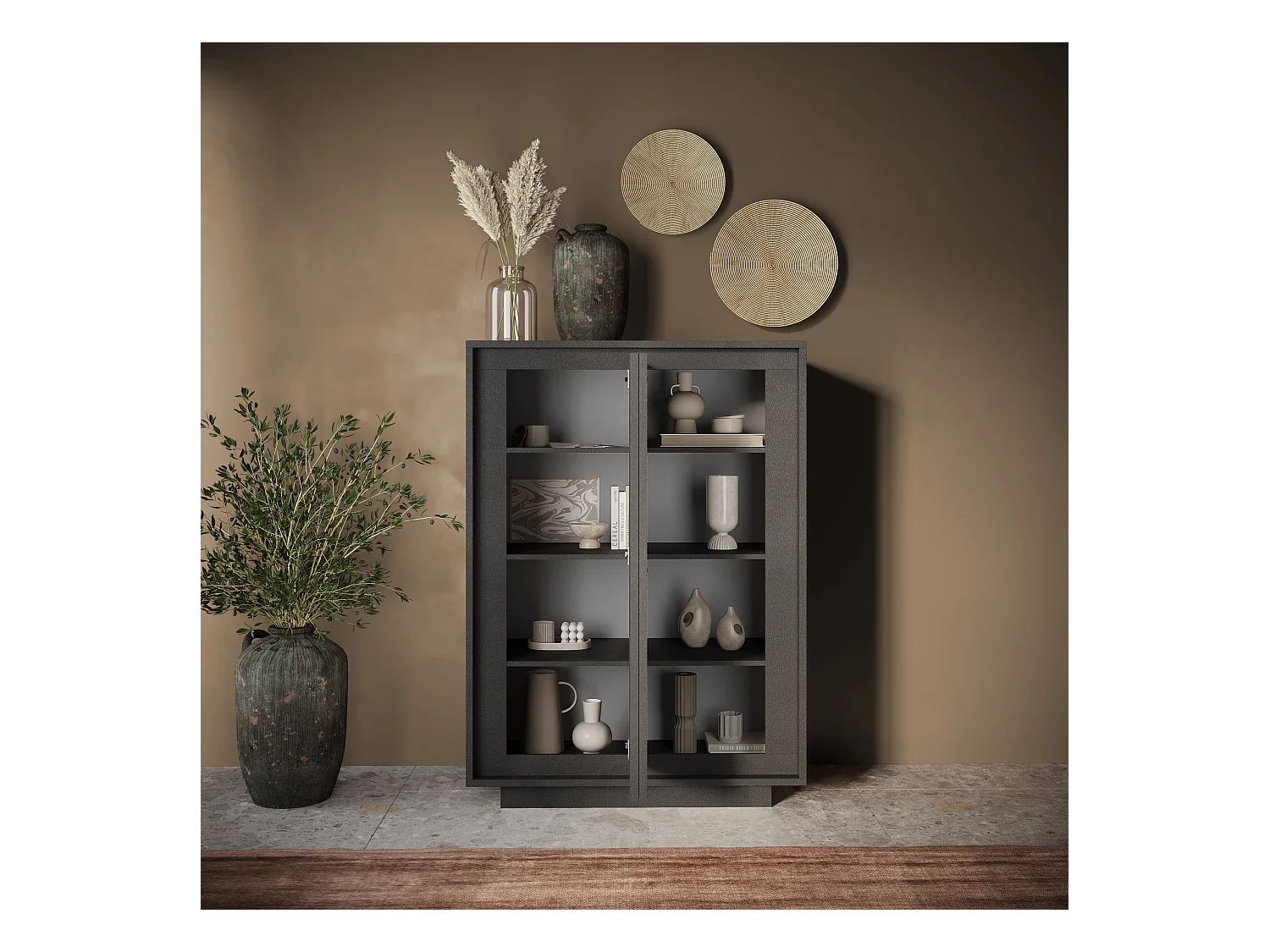 Mobile contenitore a 2 ante 106x171 cm grafite MCL17