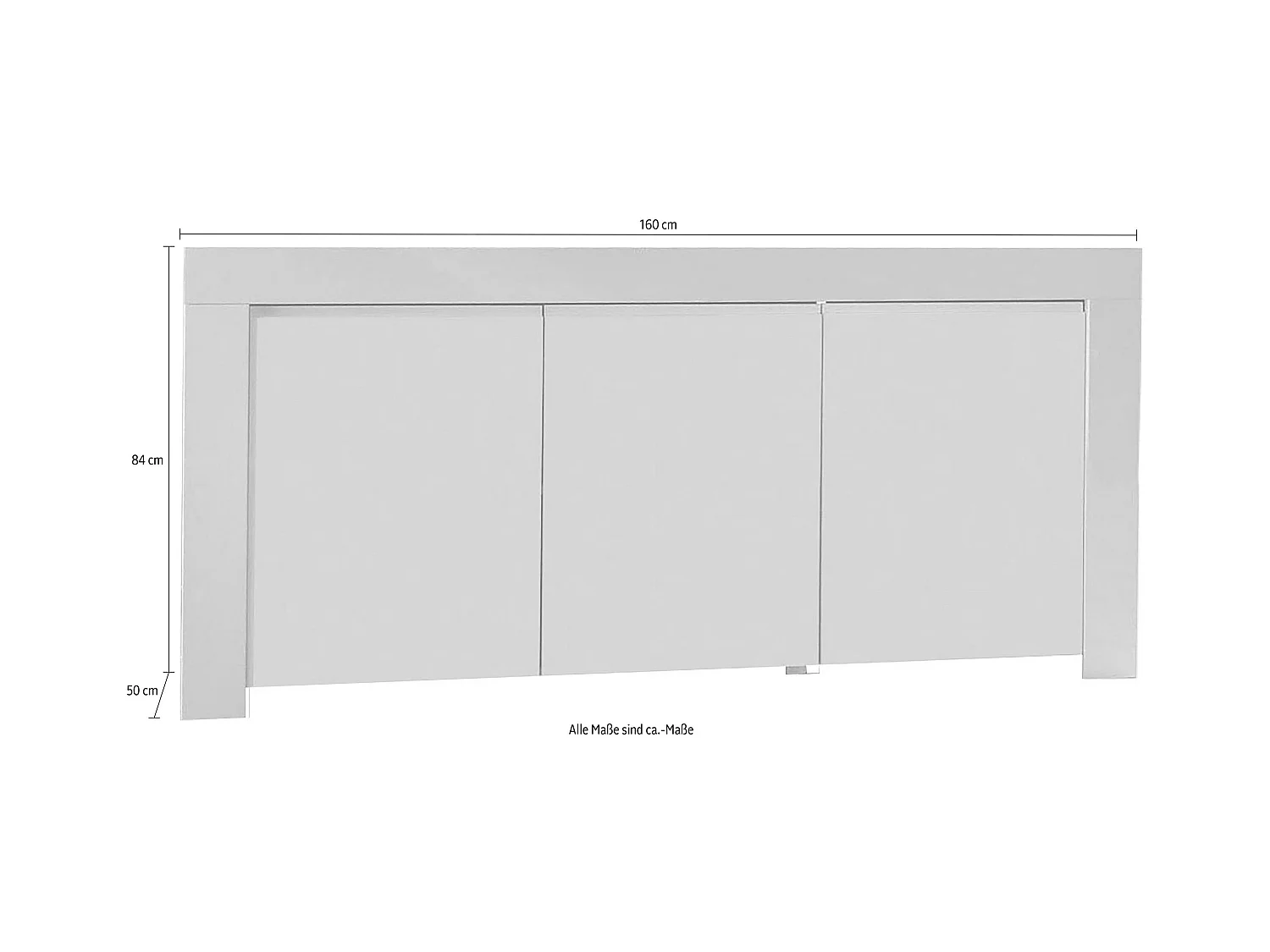 Madia moderna con tre ante battenti da zona giorno design moderno 160x84 ML3 bianco lucido
