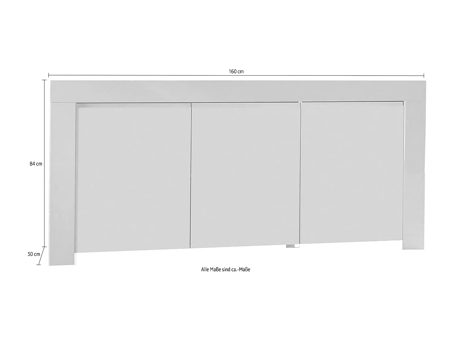 Madia moderna con tre ante battenti da zona giorno design moderno 160x84 ML3 bianco lucido