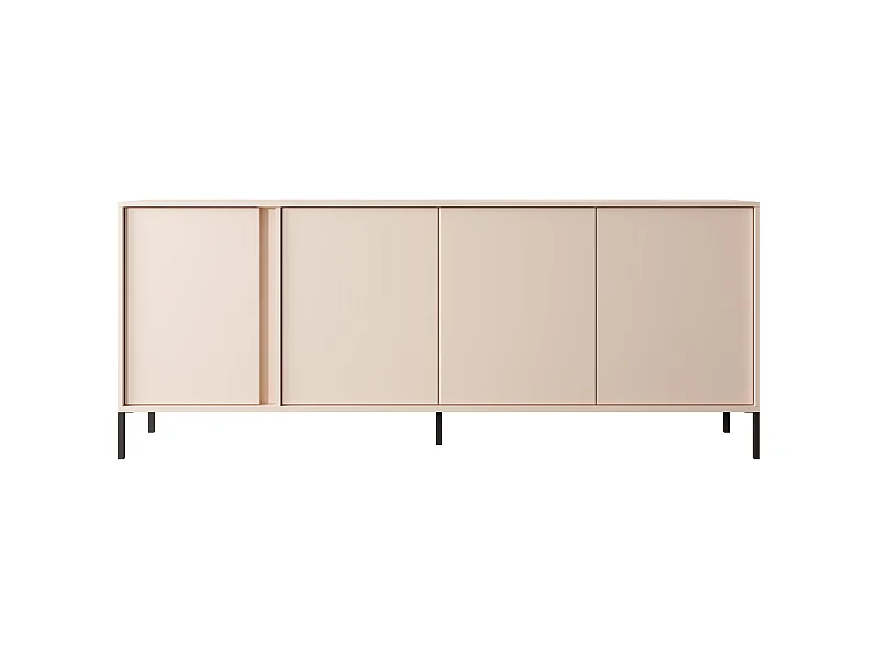 Madia moderna 203x81cm con luce LED 4 ante beige MALK9
