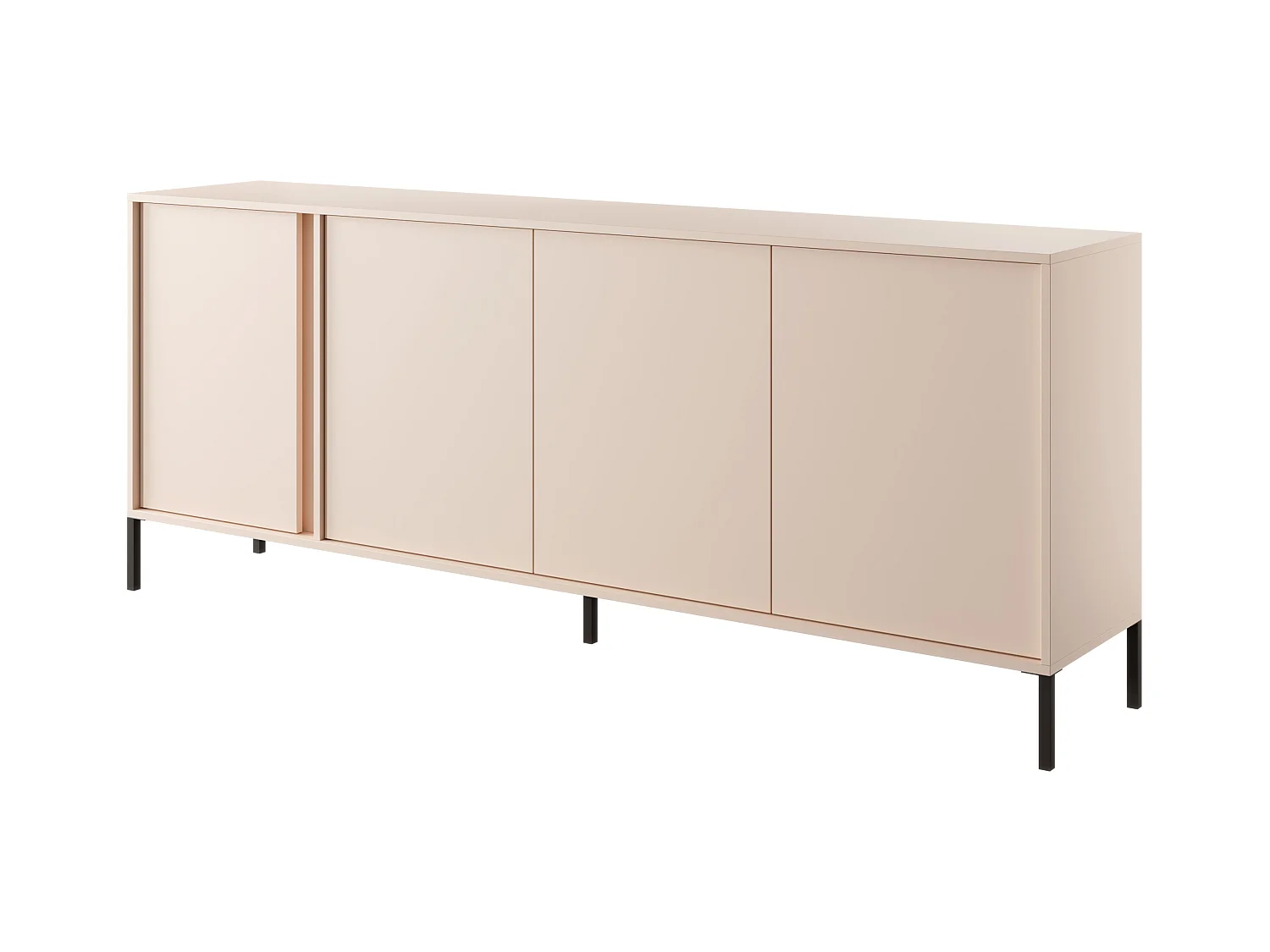 Madia moderna 203x81cm con luce LED 4 ante beige MALK9