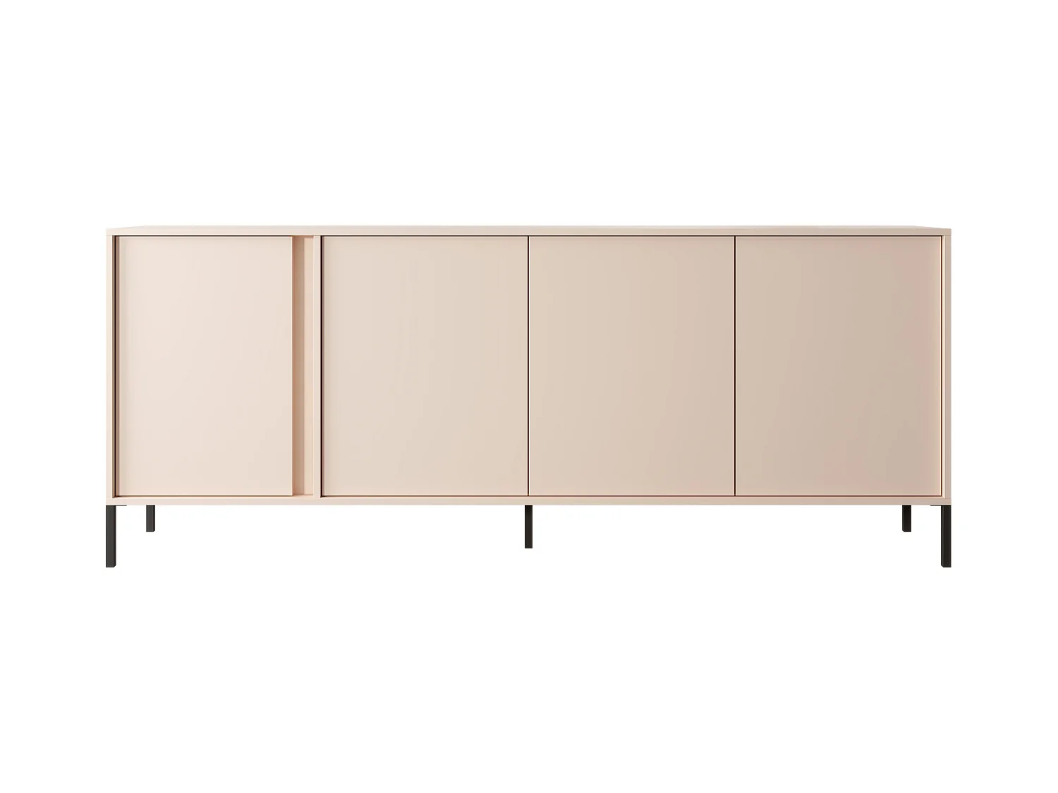 Madia moderna 203x81cm con luce LED 4 ante beige MALK9