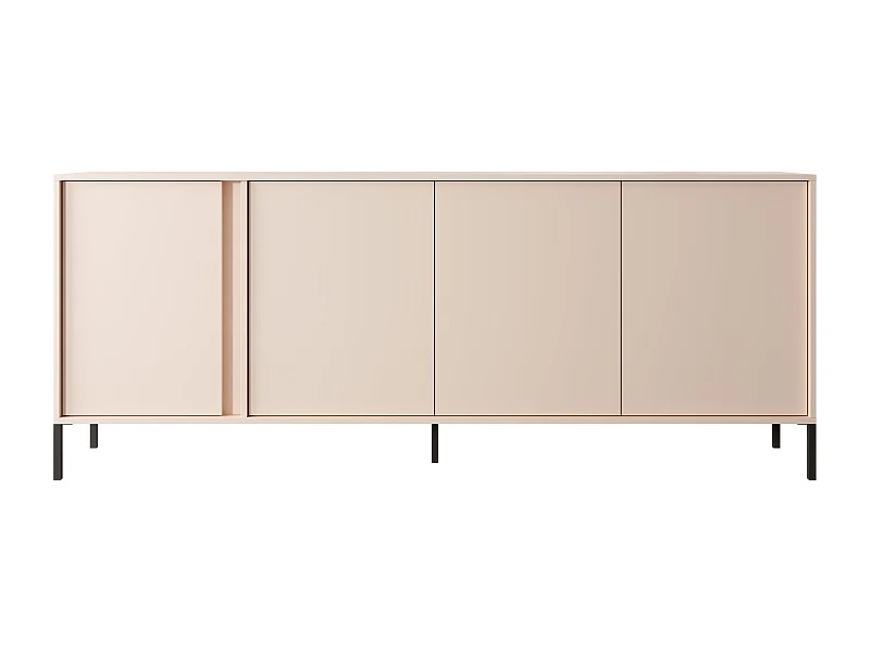 Madia moderna 203x81cm con luce LED 4 ante beige MALK9
