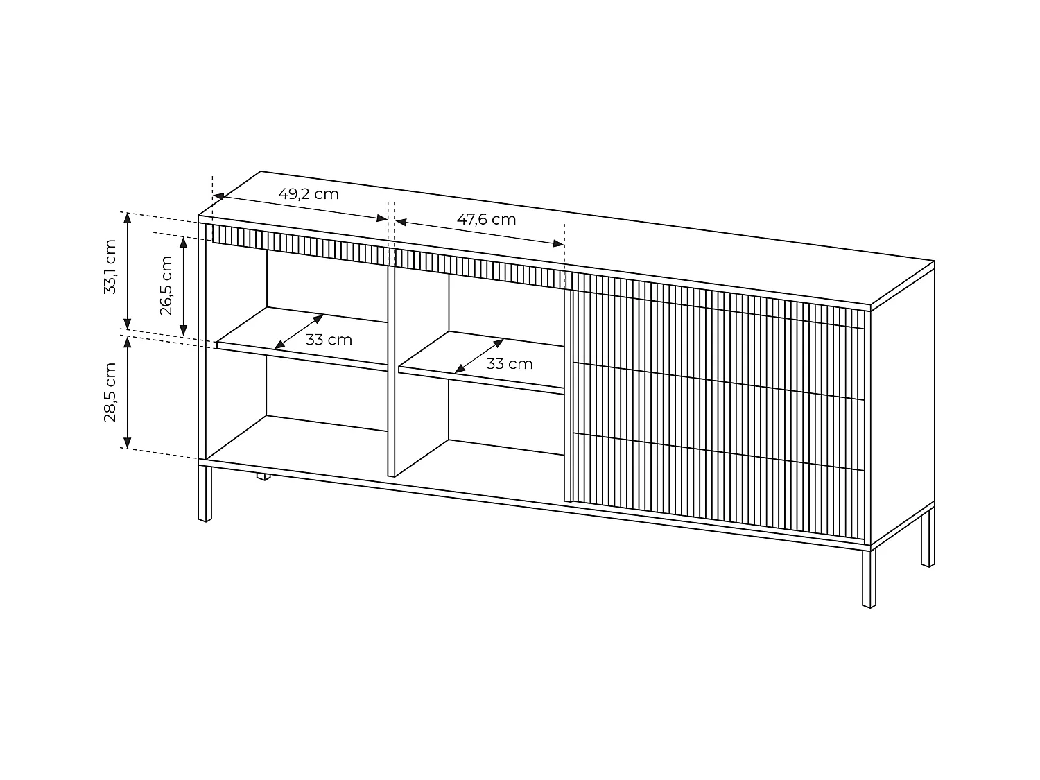 Madia moderna 187x81cm beige MALK35