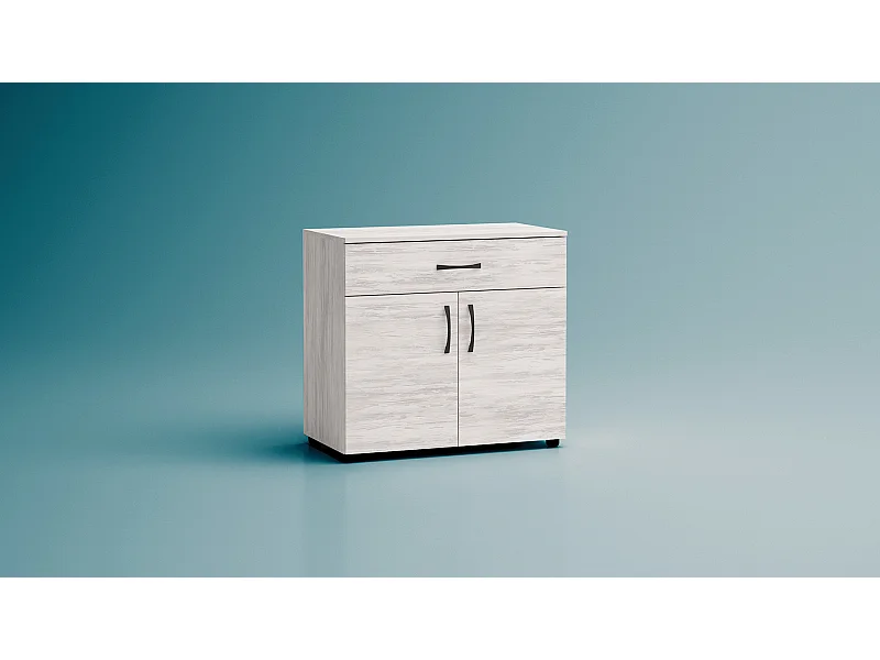 Madia salvaspazio moderna 80x73 cm con ante soft closing bianco legno MG3