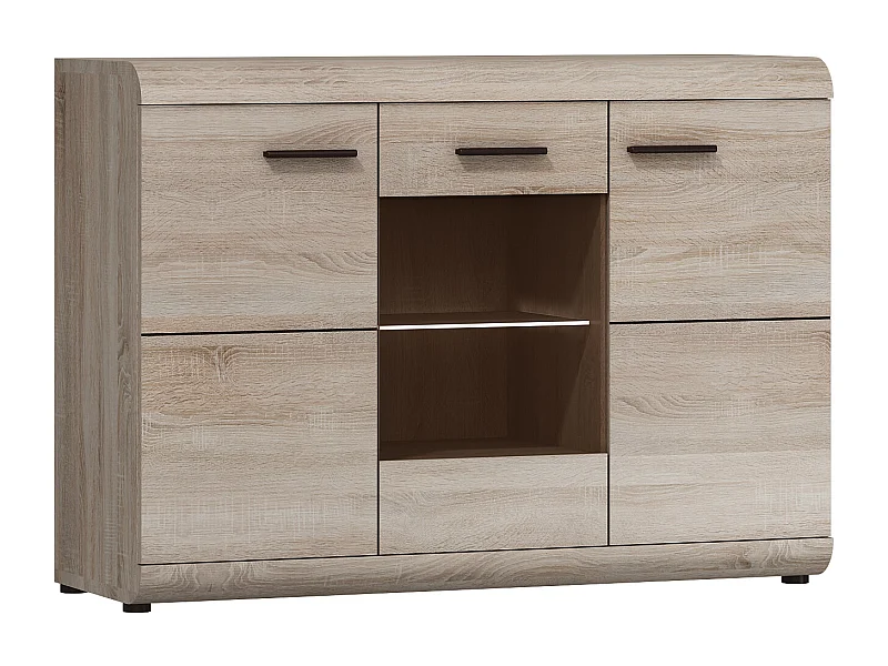 Madia moderna 120x87cm con 3 ante rovere chiaro MALK22