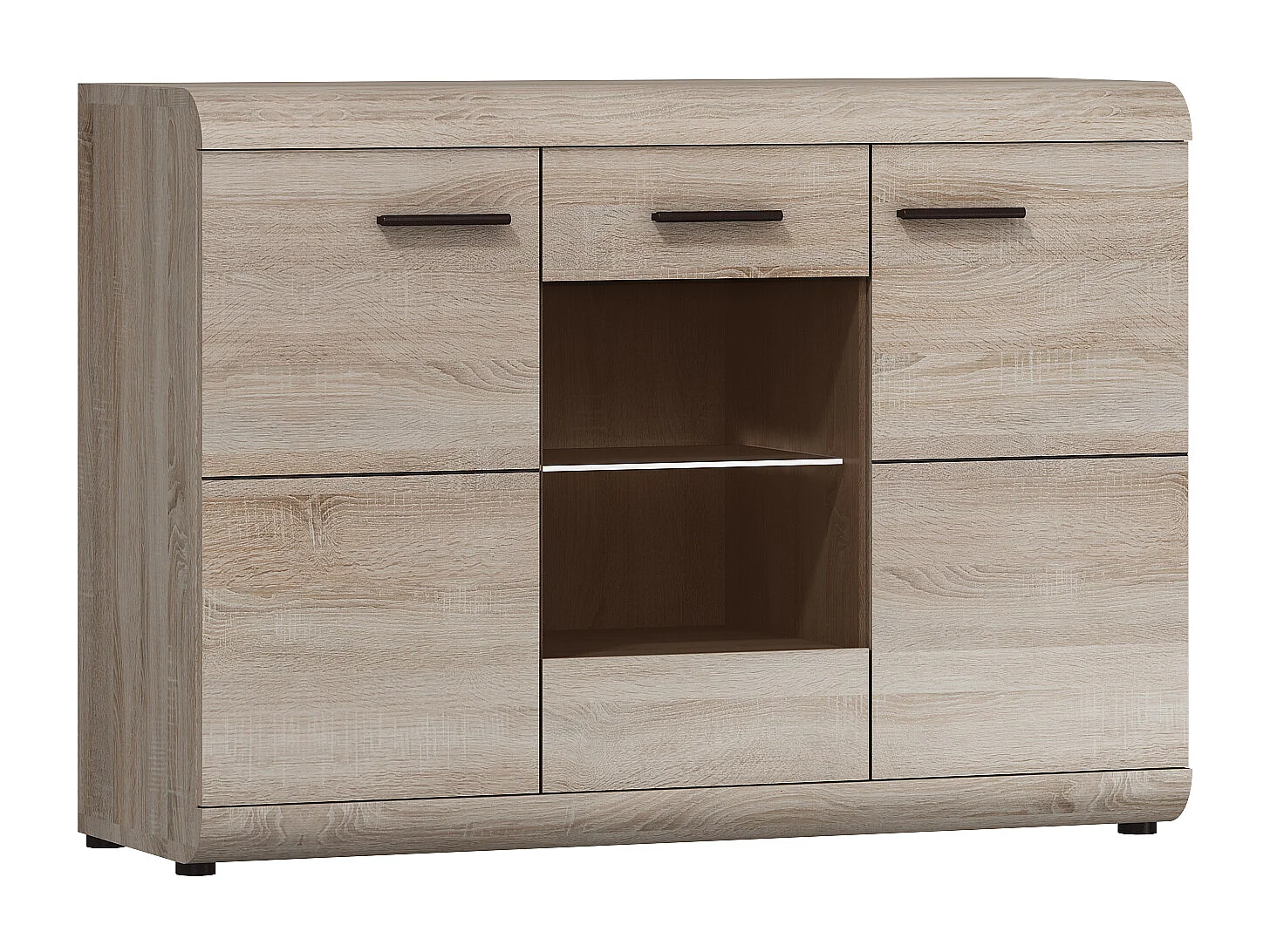 Madia moderna 120x87cm con 3 ante rovere chiaro MALK22