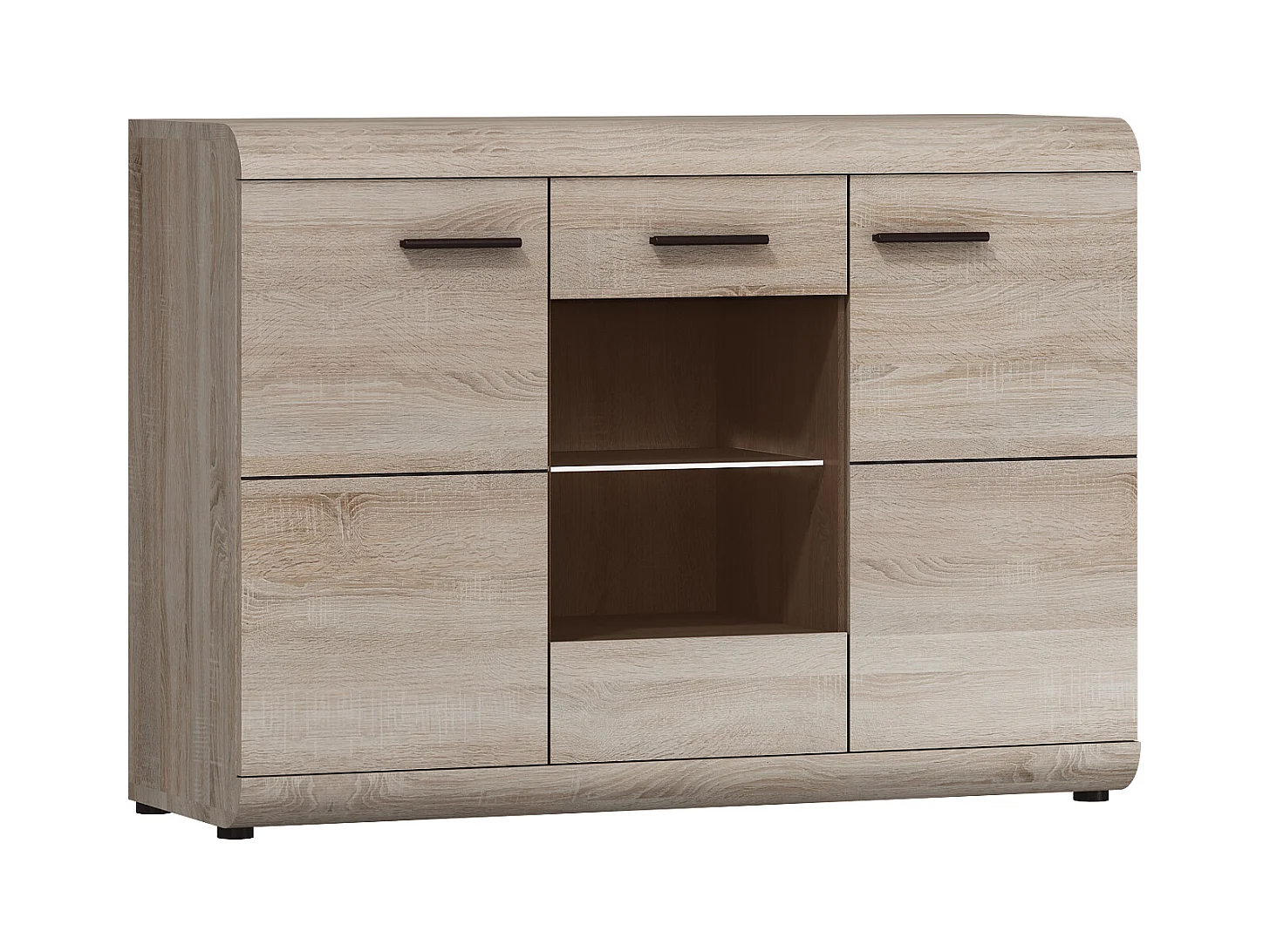Madia moderna 120x87cm con 3 ante rovere chiaro MALK22