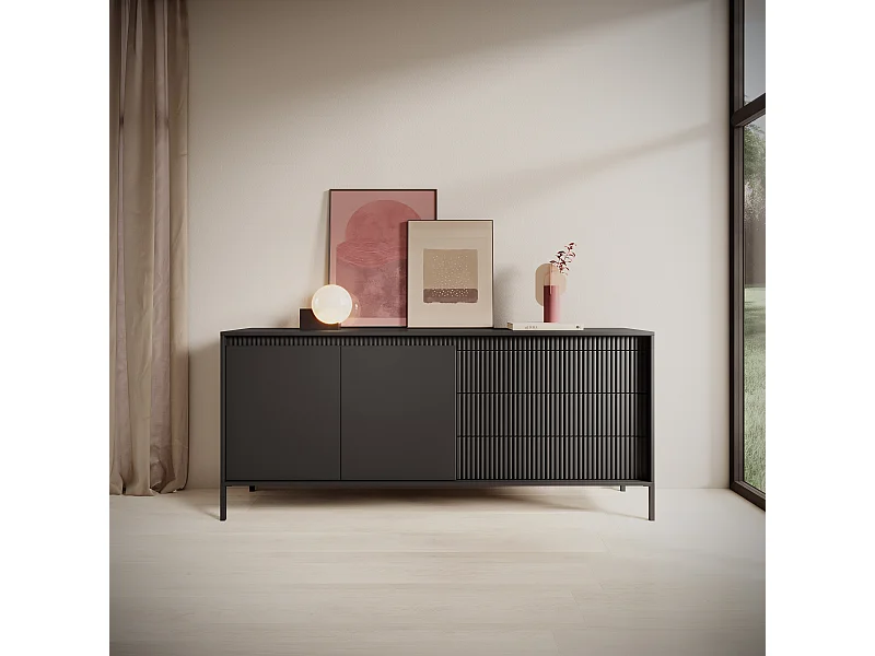 Madia moderna 187x81cm nero MALK35