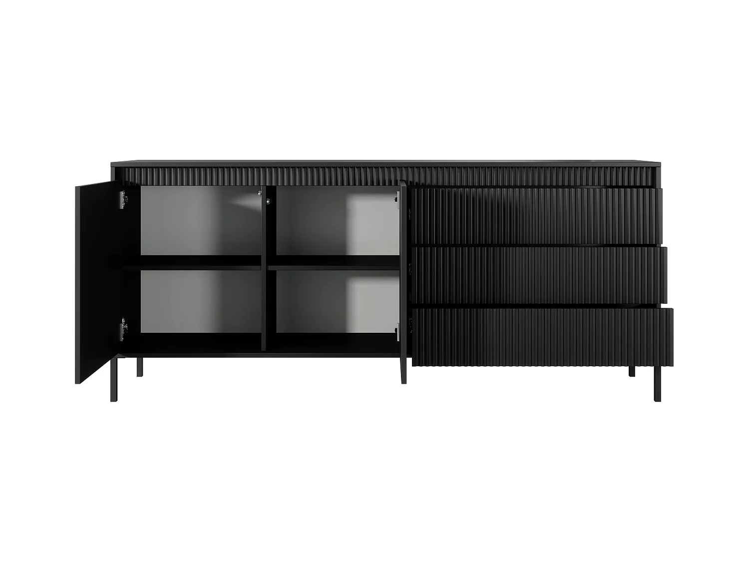 Madia moderna 187x81cm nero MALK35