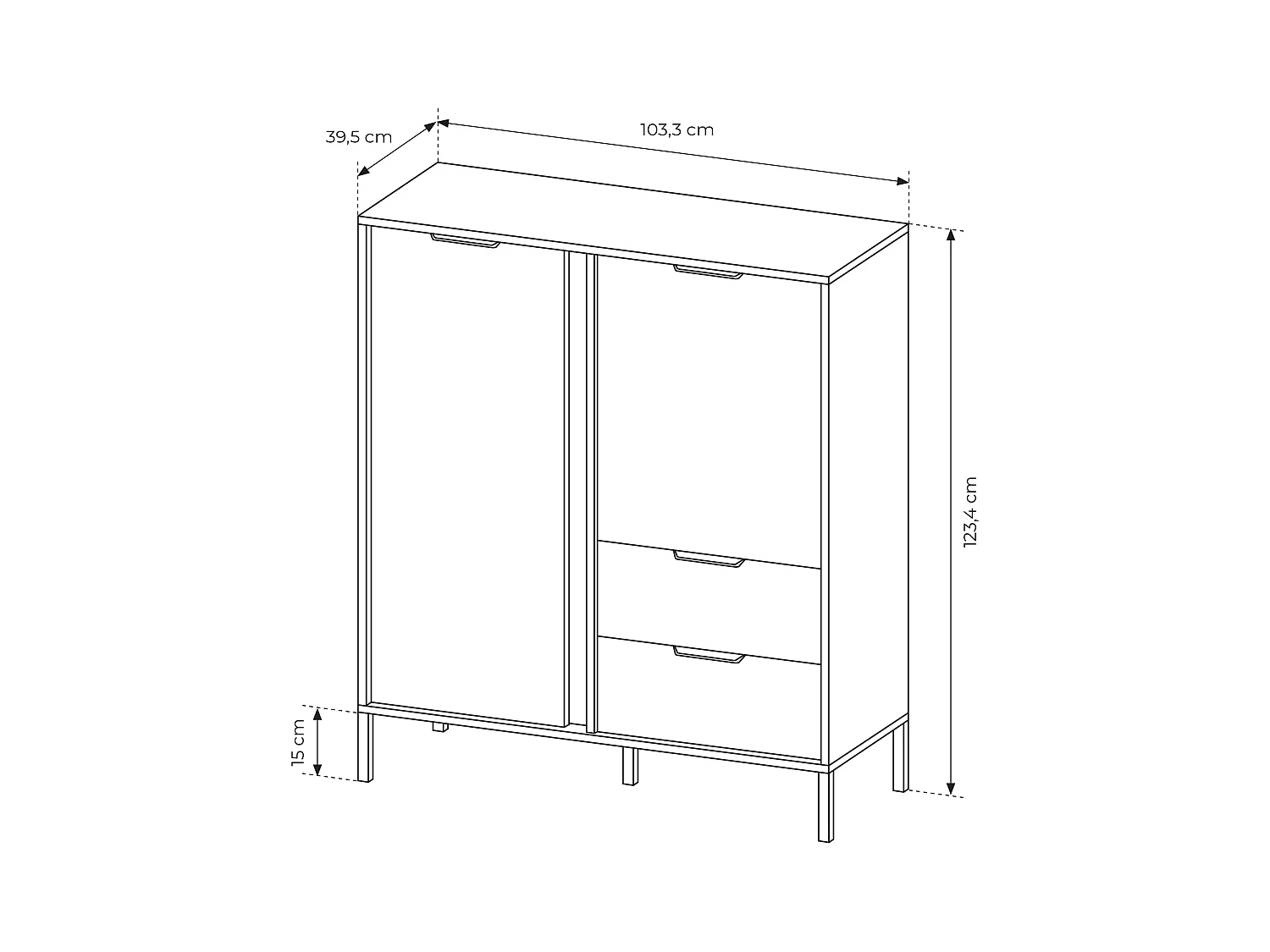 Mobile contenitore 103x123cm antracite MCLK2
