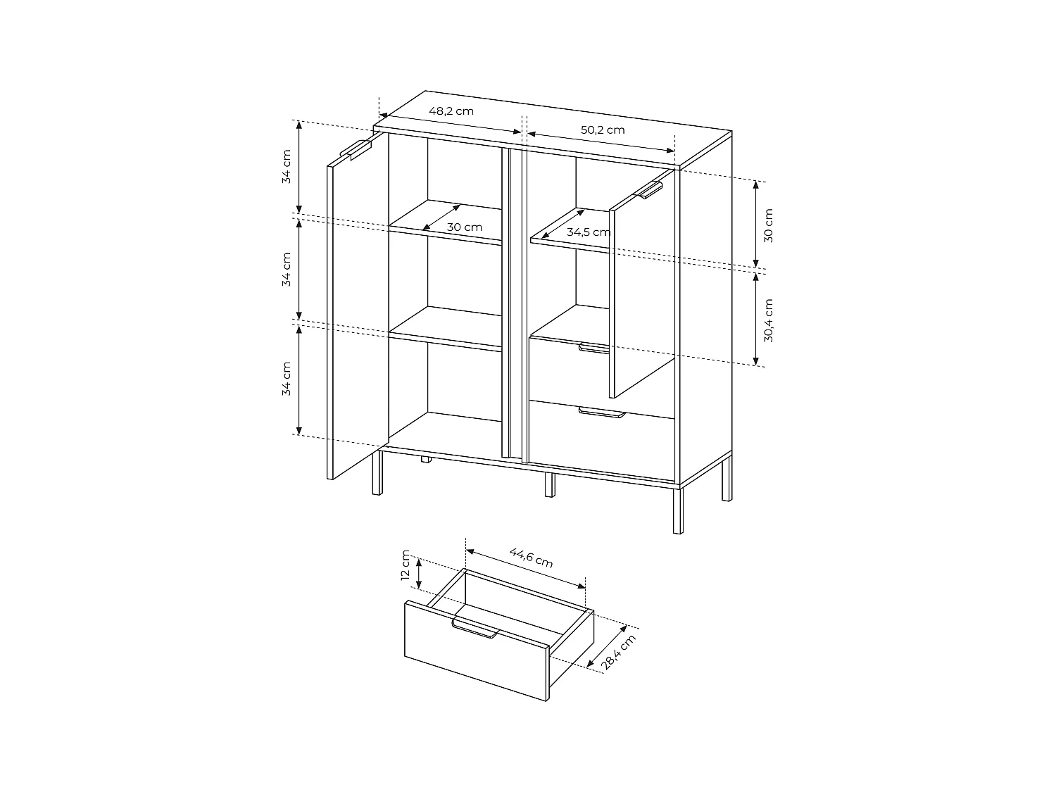 Mobile contenitore 103x123cm antracite MCLK2