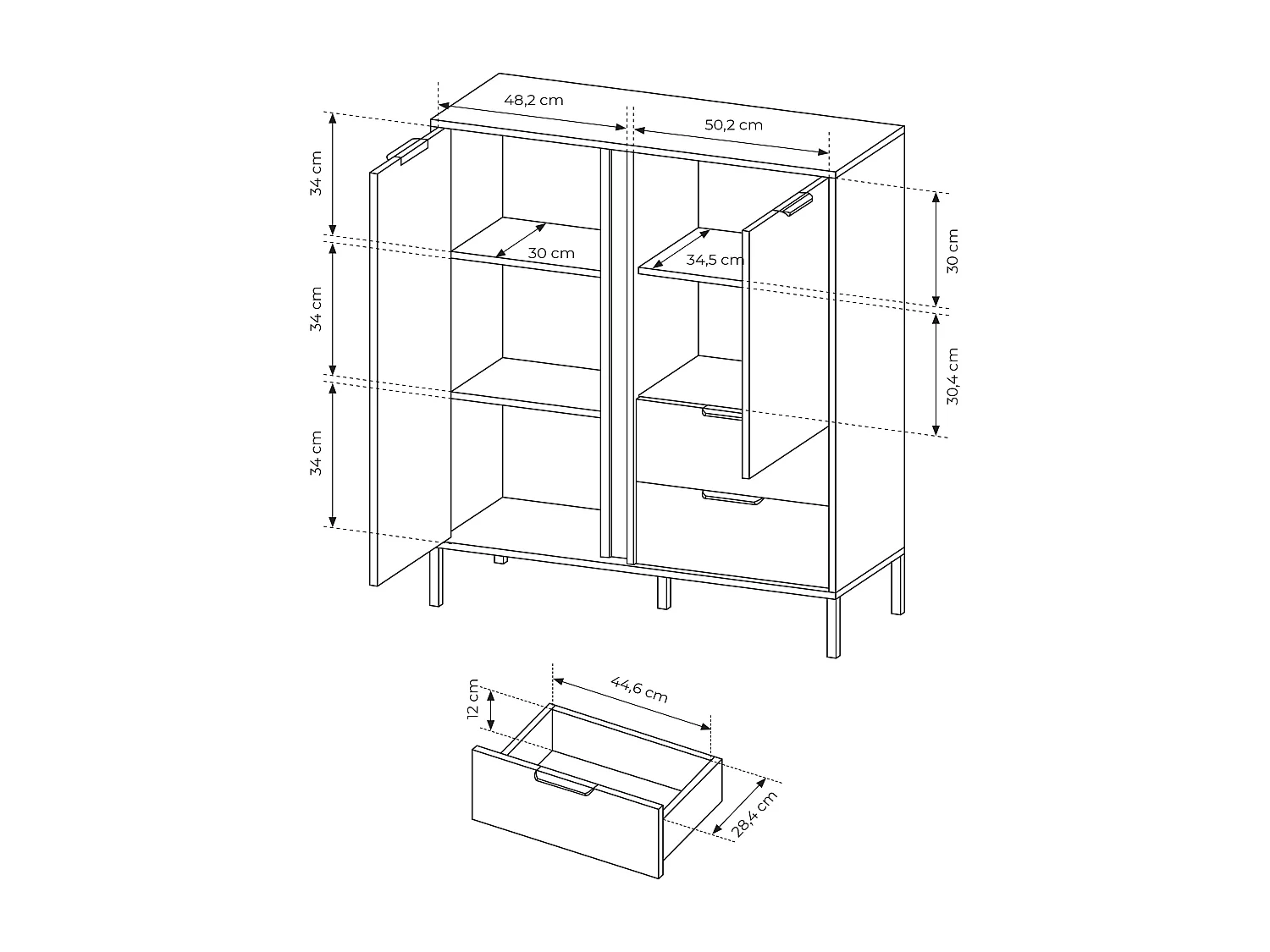 Mobile contenitore 103x123cm antracite MCLK2
