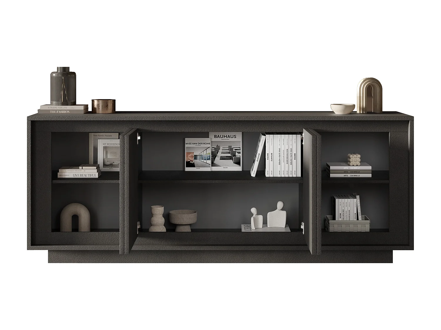 Madia moderna a 4 ante 207x80 cm grafite ML56