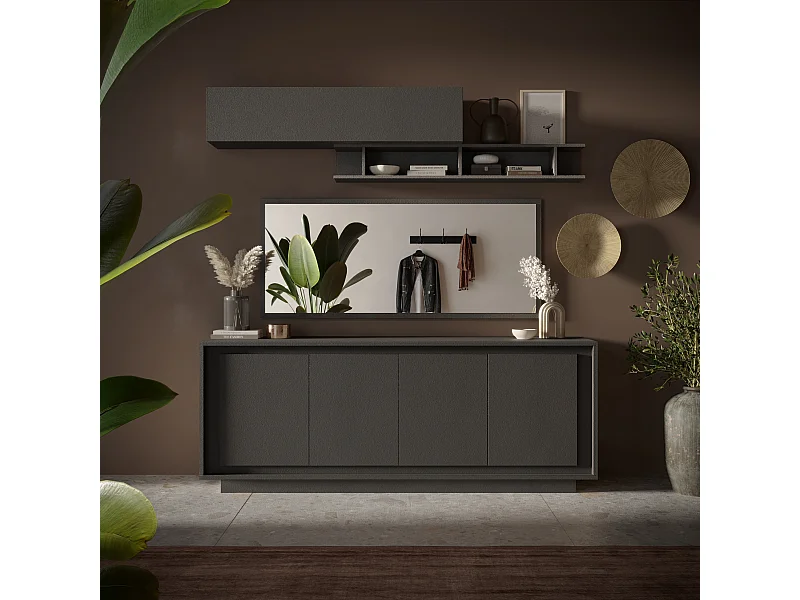 Madia moderna a 4 ante 207x80 cm grafite ML56