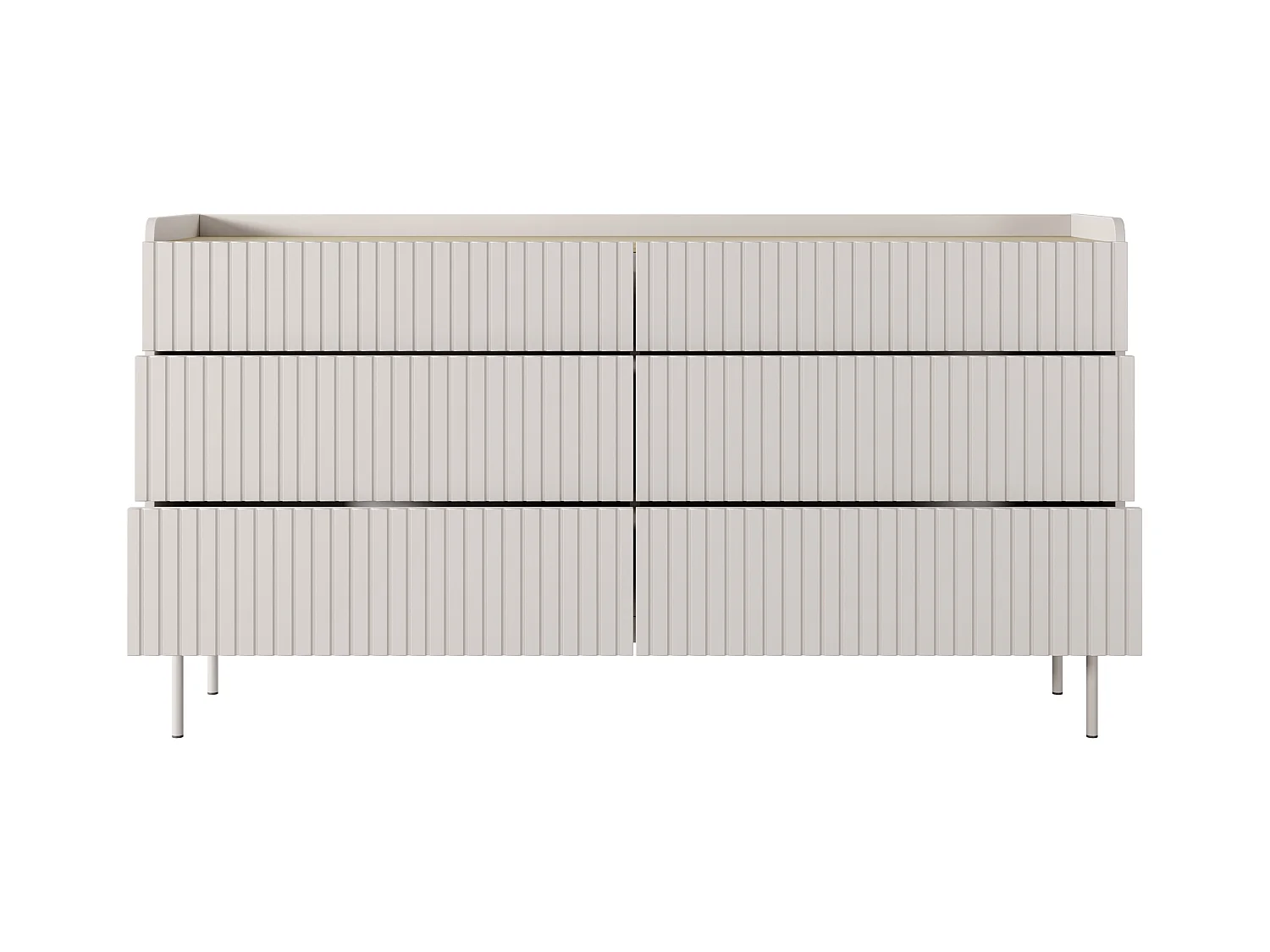 Madia moderna 153x82 con 6 cassetti beige MALK21