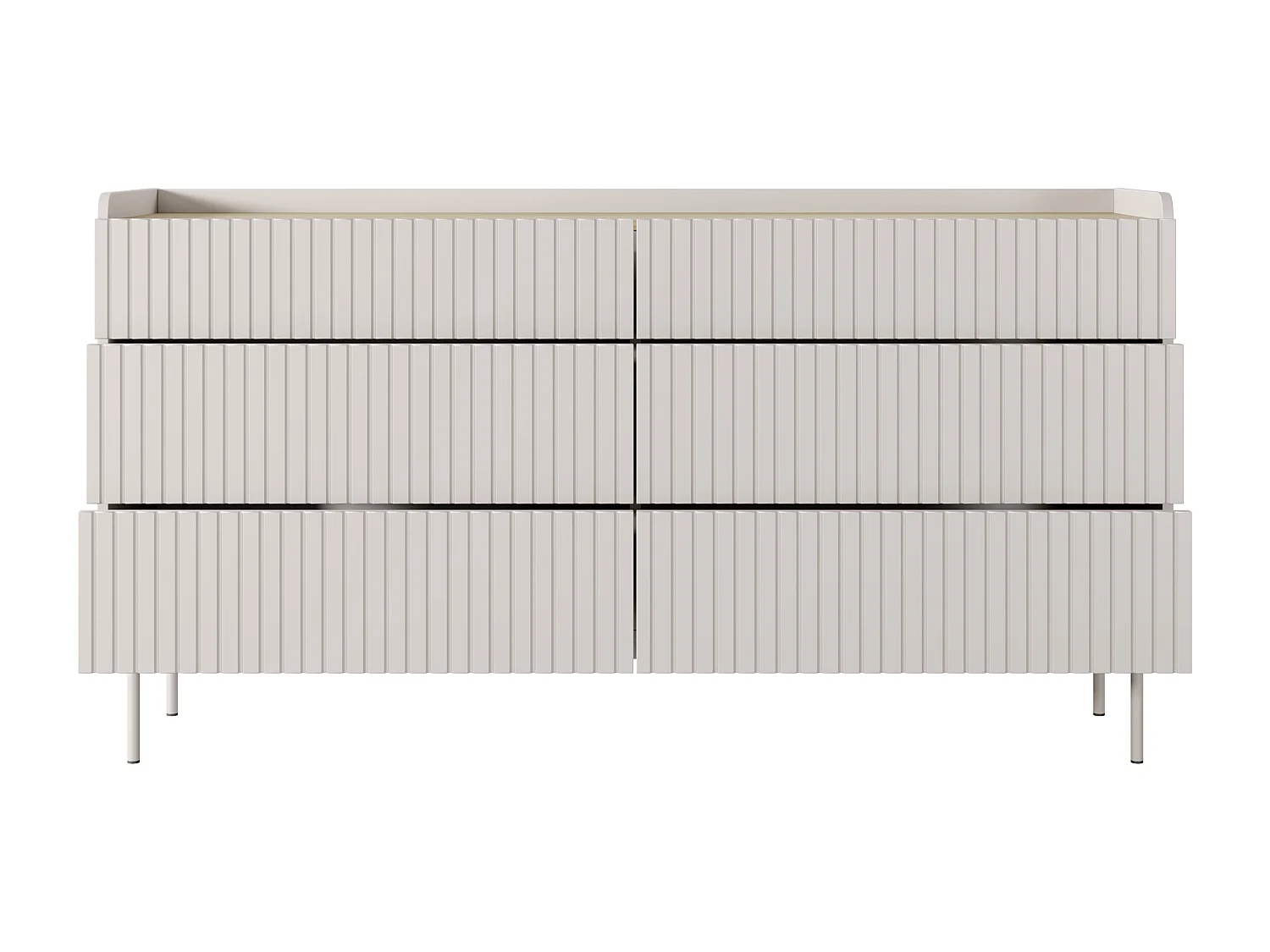 Madia moderna 153x82 con 6 cassetti beige MALK21