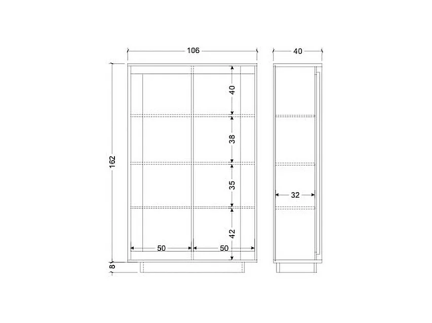 Mobile contenitore a 2 ante 106x171 cm bianco opaco e rovere chiaro MCL17