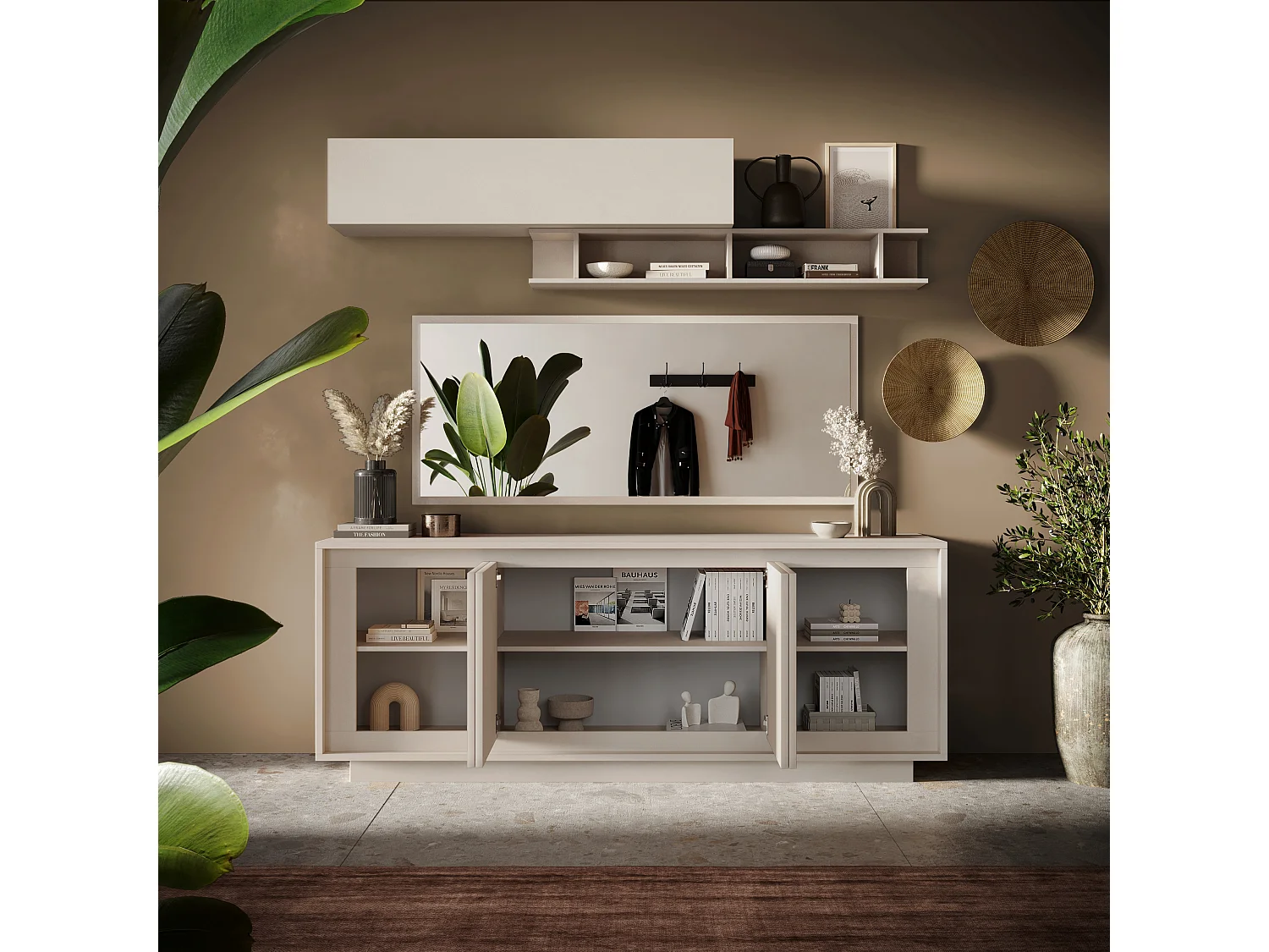 Madia moderna a 4 ante 207x80 cm cashmere ML56