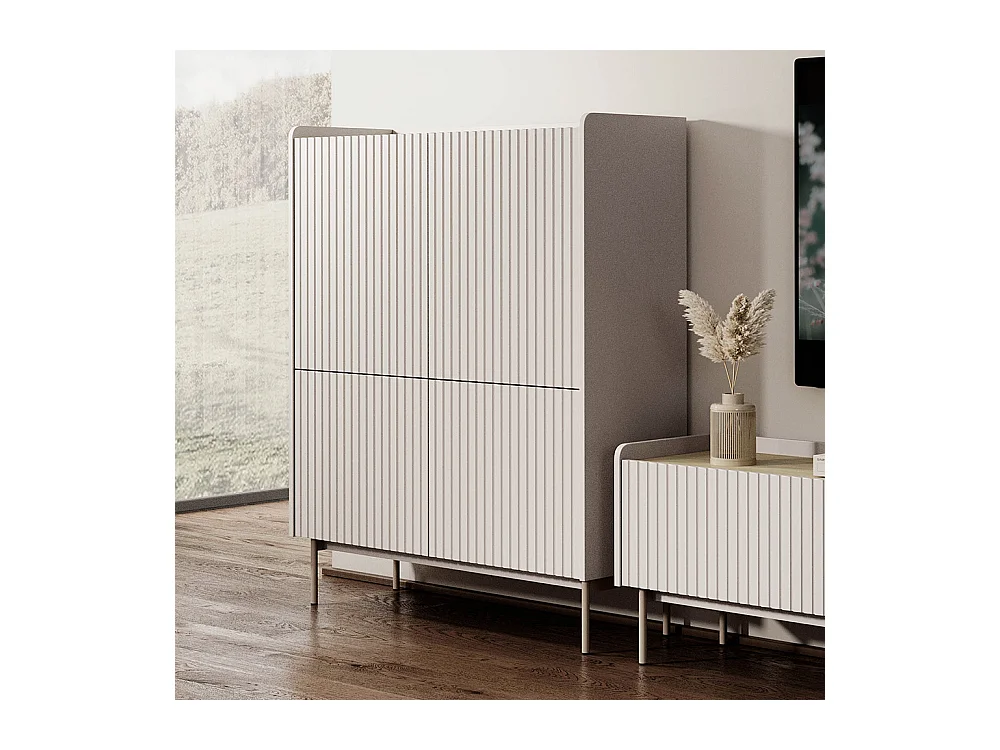 Mobile contenitore 103x126cm beige e rovere chiaro MCLK3