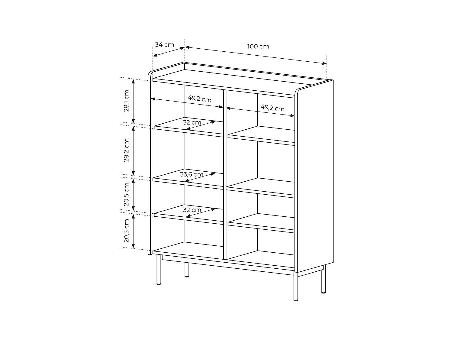 Mobile contenitore 103x126cm beige e rovere chiaro MCLK3