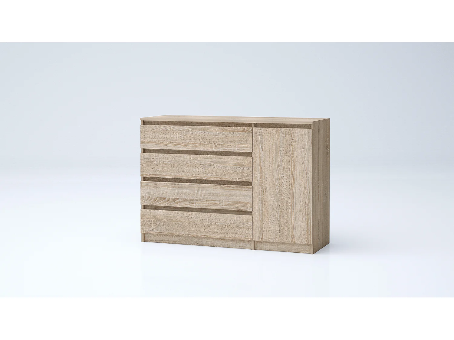 Madia grande per soggiorno 120x86 cm con 4 cassetti rovere MG7